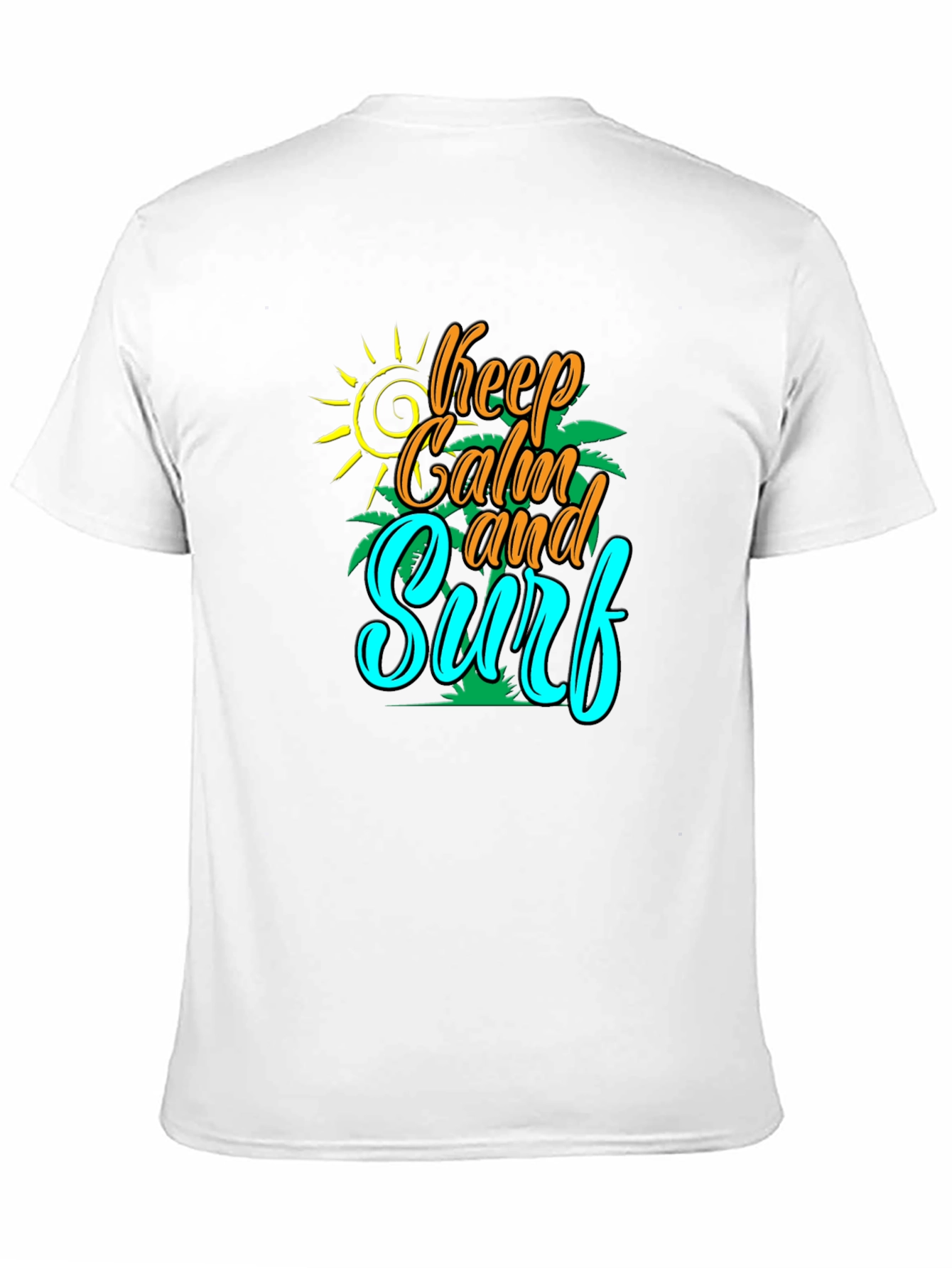 Keep Calm and Surf T-Shirt - Black Cotton Tee