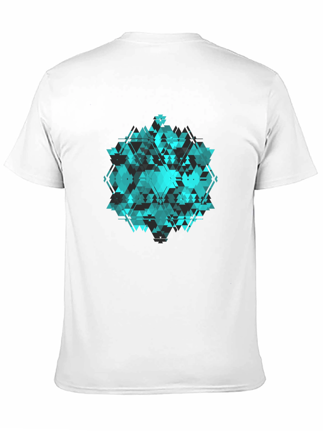 Geometric Triangle Pattern Black T-Shirt