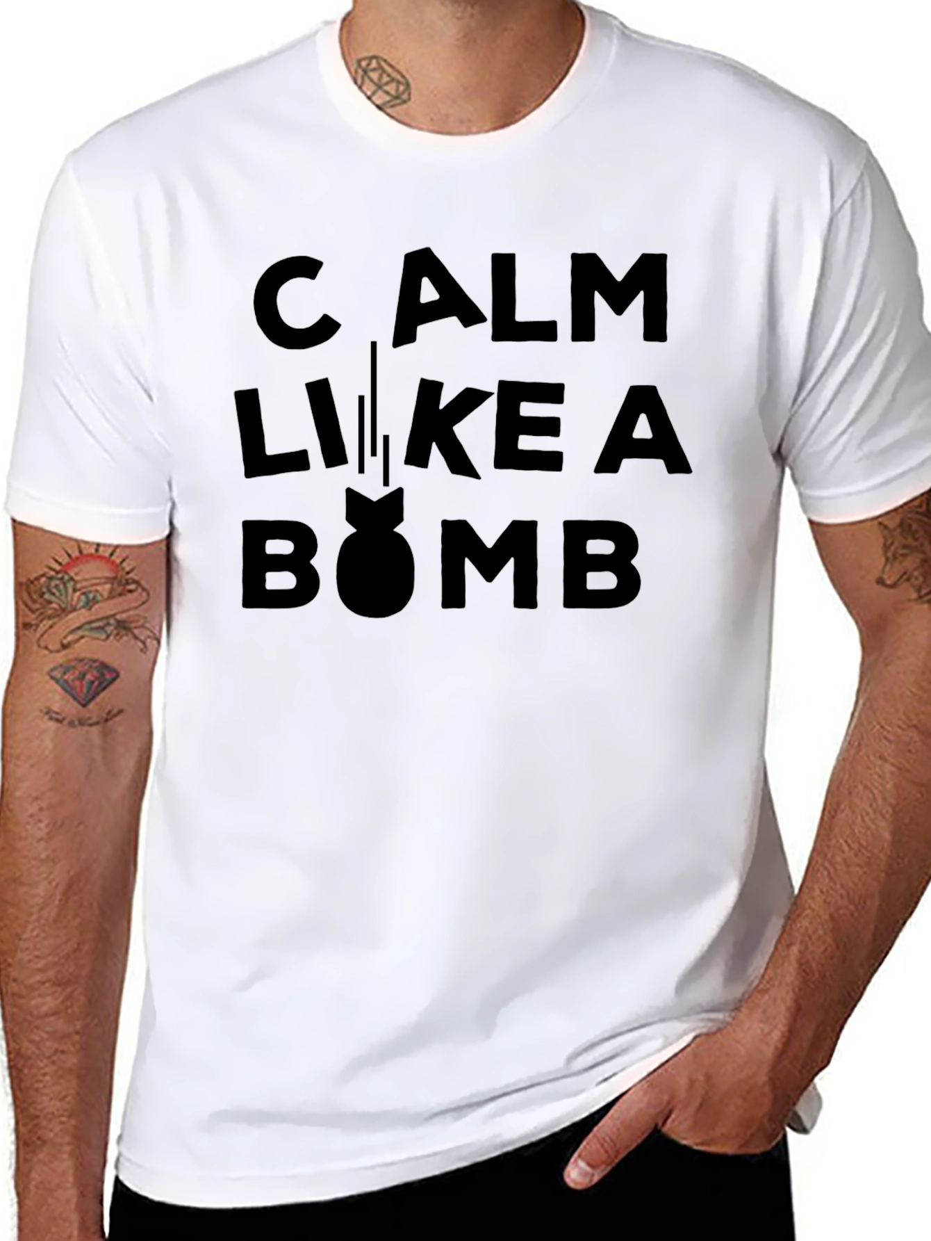 Calm Like a Bomb Graphic T-Shirt - Black