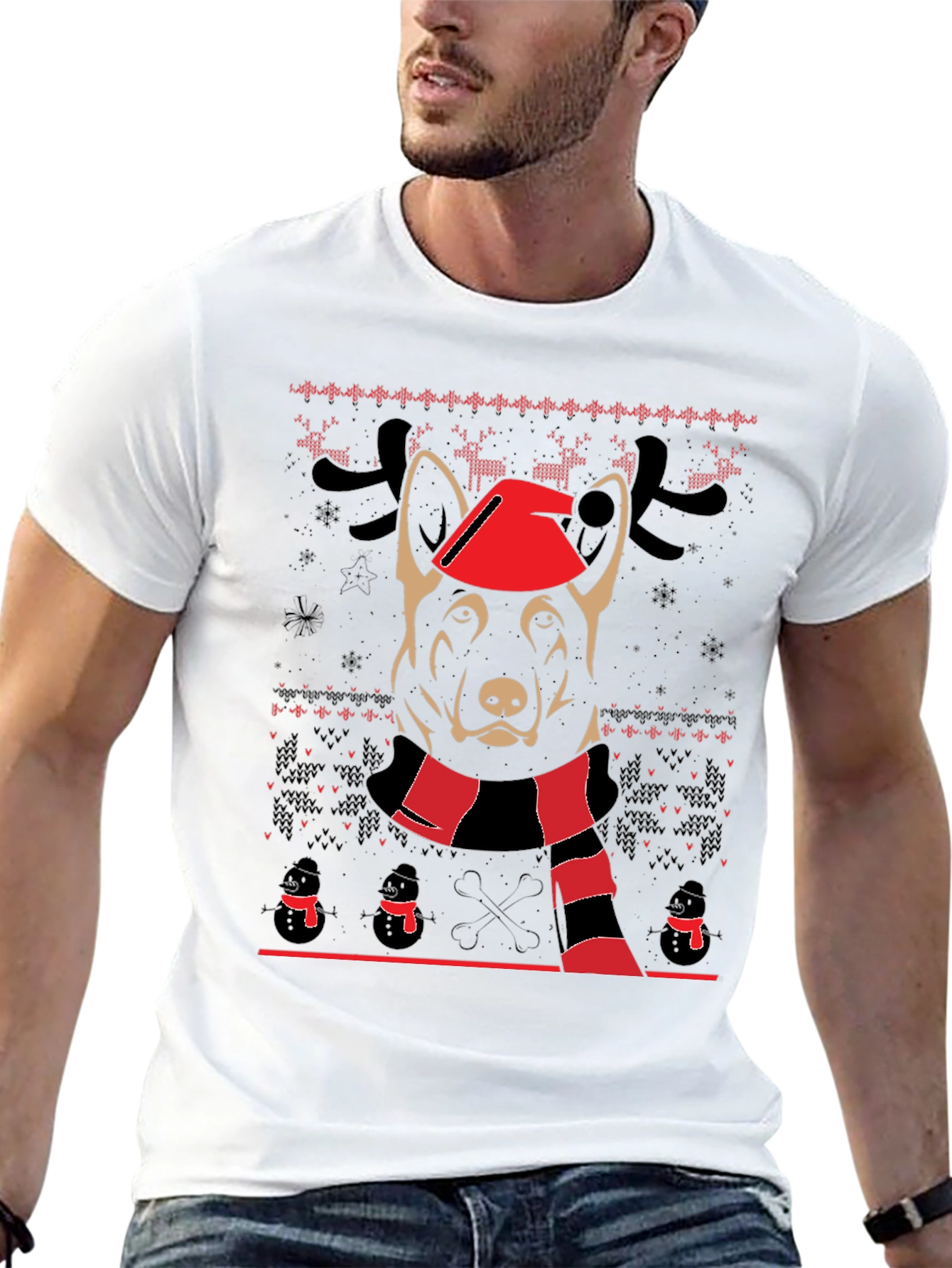 Festive Dog Christmas T-Shirt