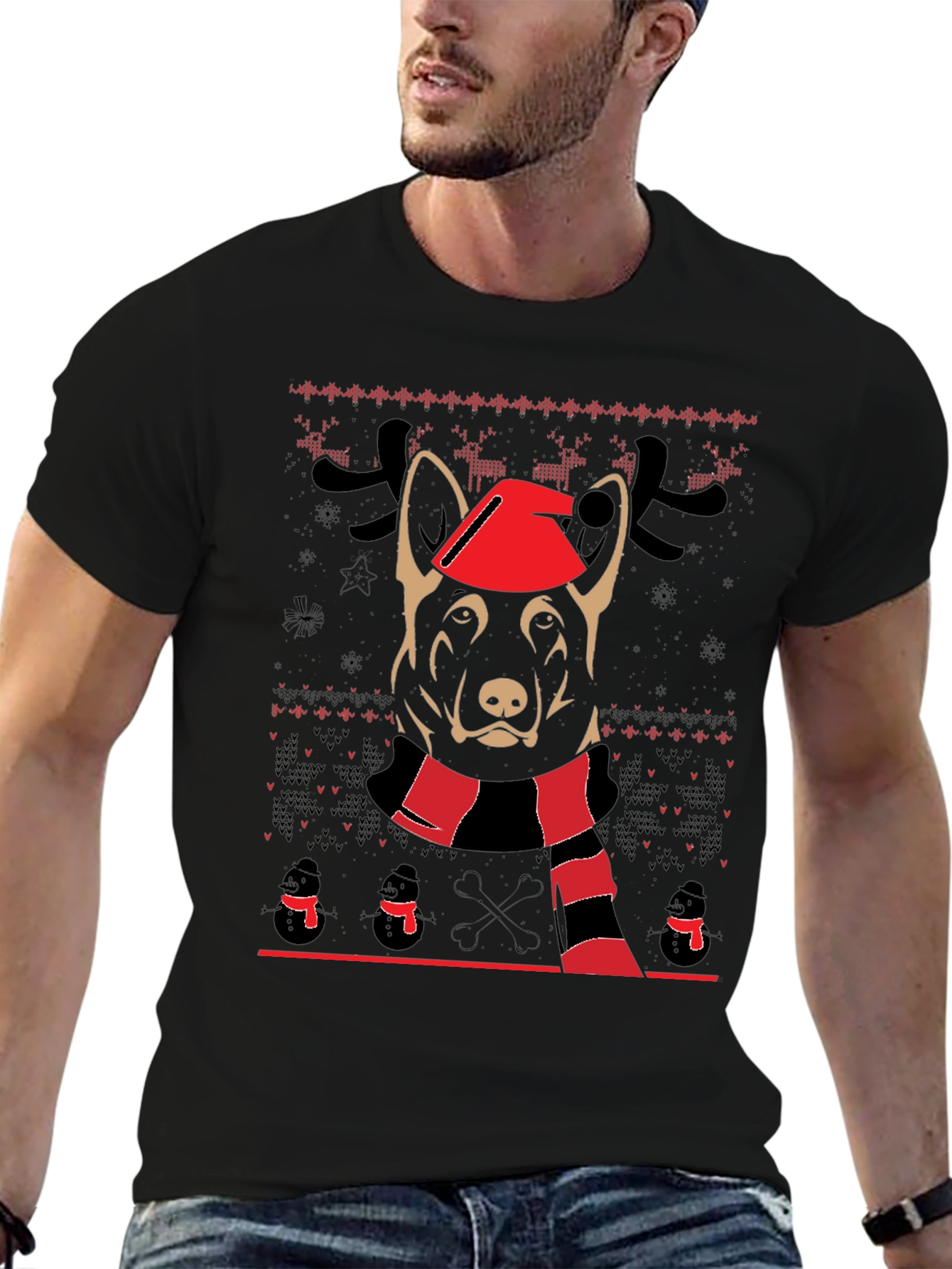 Festive Dog Christmas T-Shirt