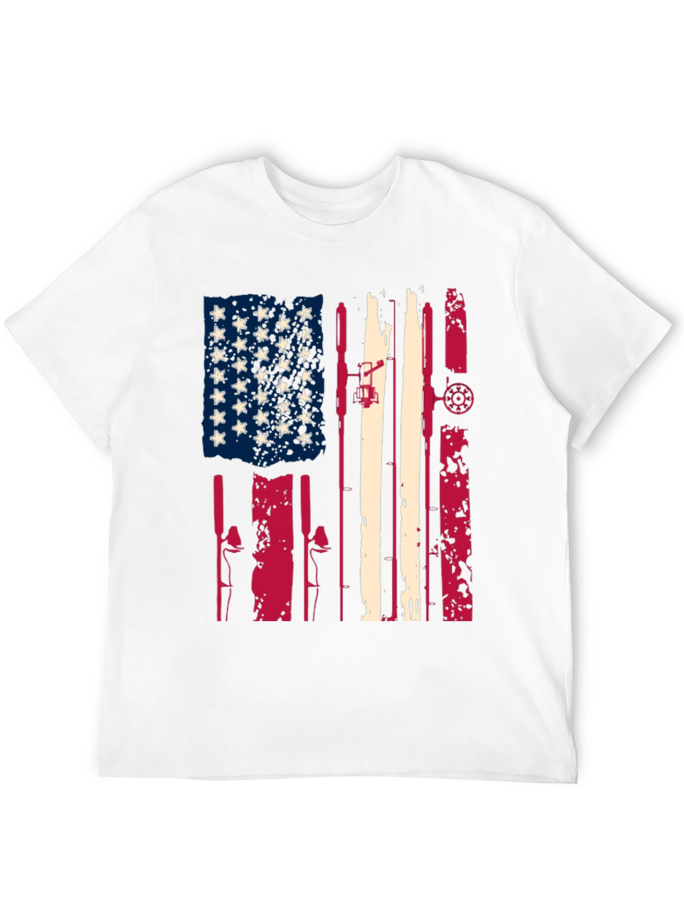 American Flag Fishing Rod T-Shirt
