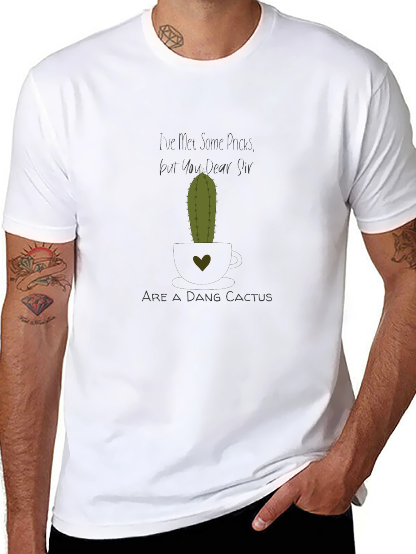 Humorous DANG CACTUS Graphic T-Shirt