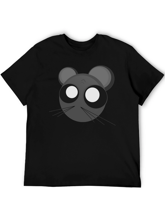 Cartoon Mouse Graphic T-Shirt - Black