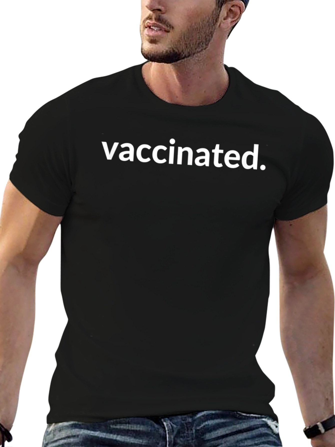 Vaccinated T-Shirt - Black Classic Fit