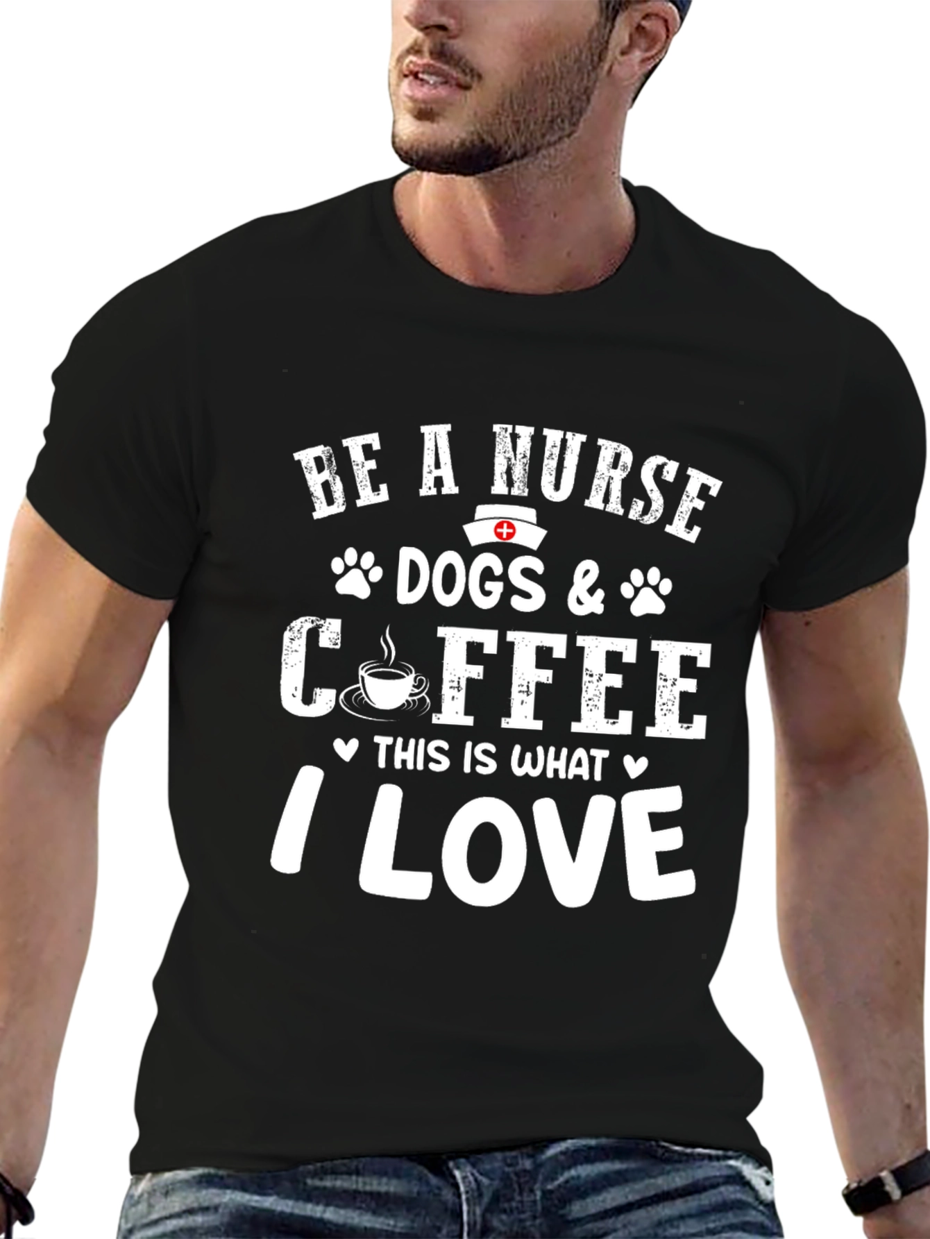 Nurse Dogs & Coffee T-Shirt - I Love Design