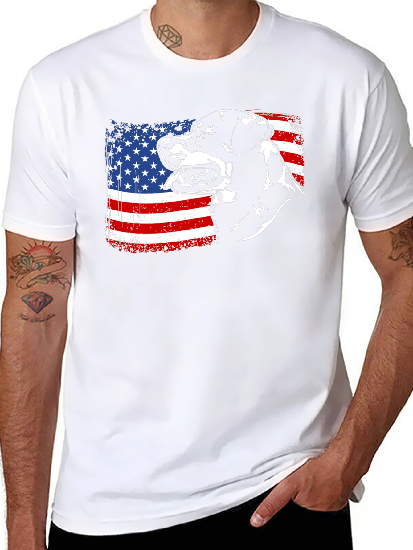 American Rottweiler T-Shirt - Patriotic Dog Tee