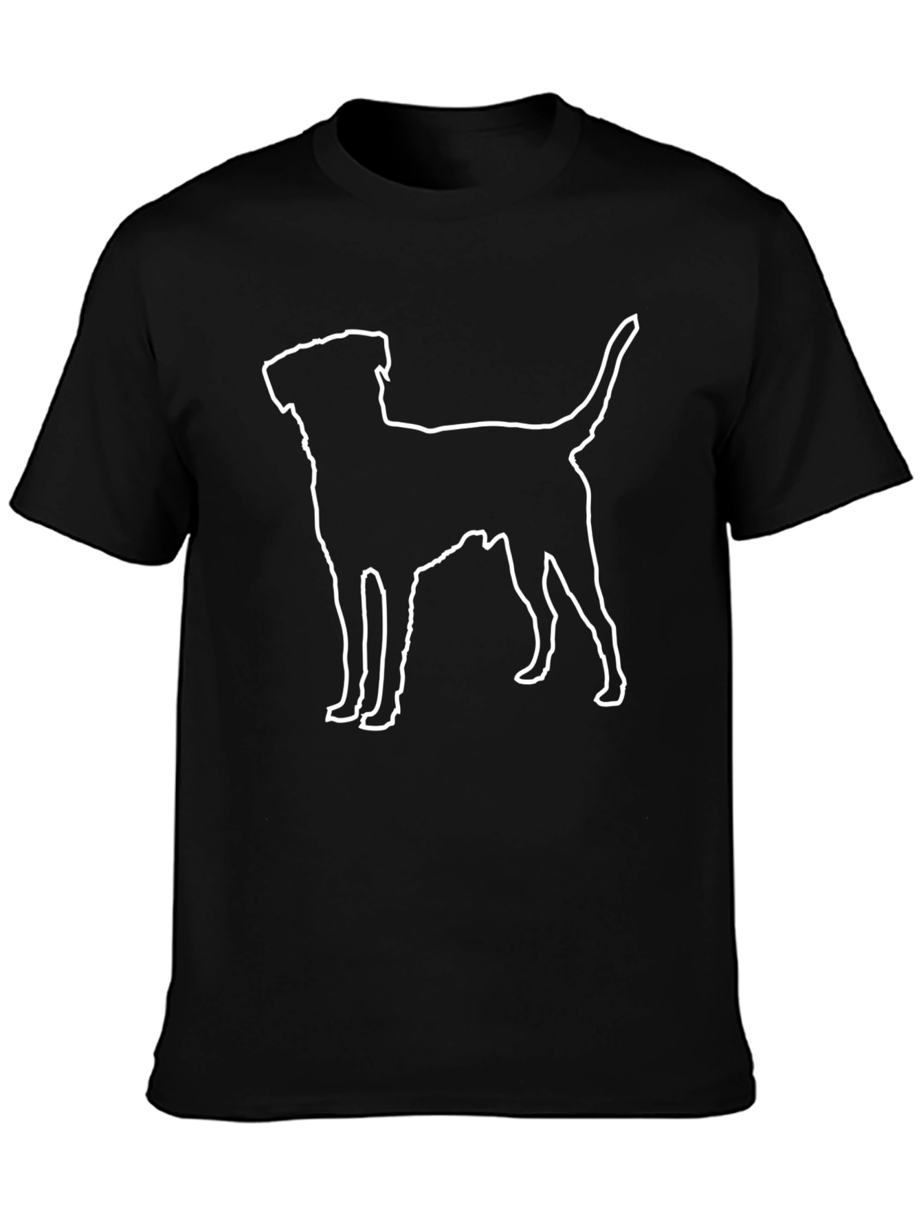 Dog Silhouette Graphic T-Shirt - Black