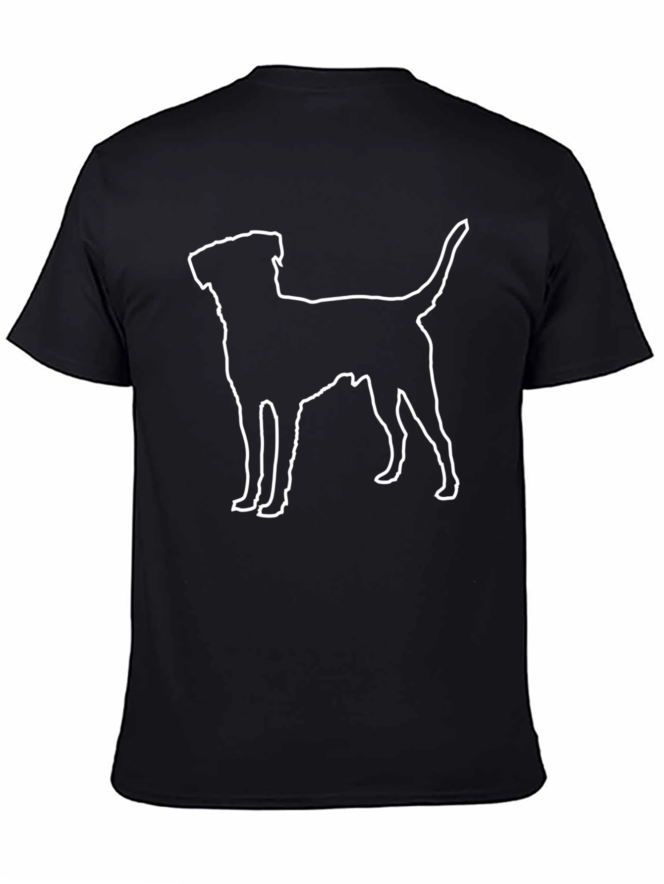Dog Silhouette Graphic T-Shirt - Black