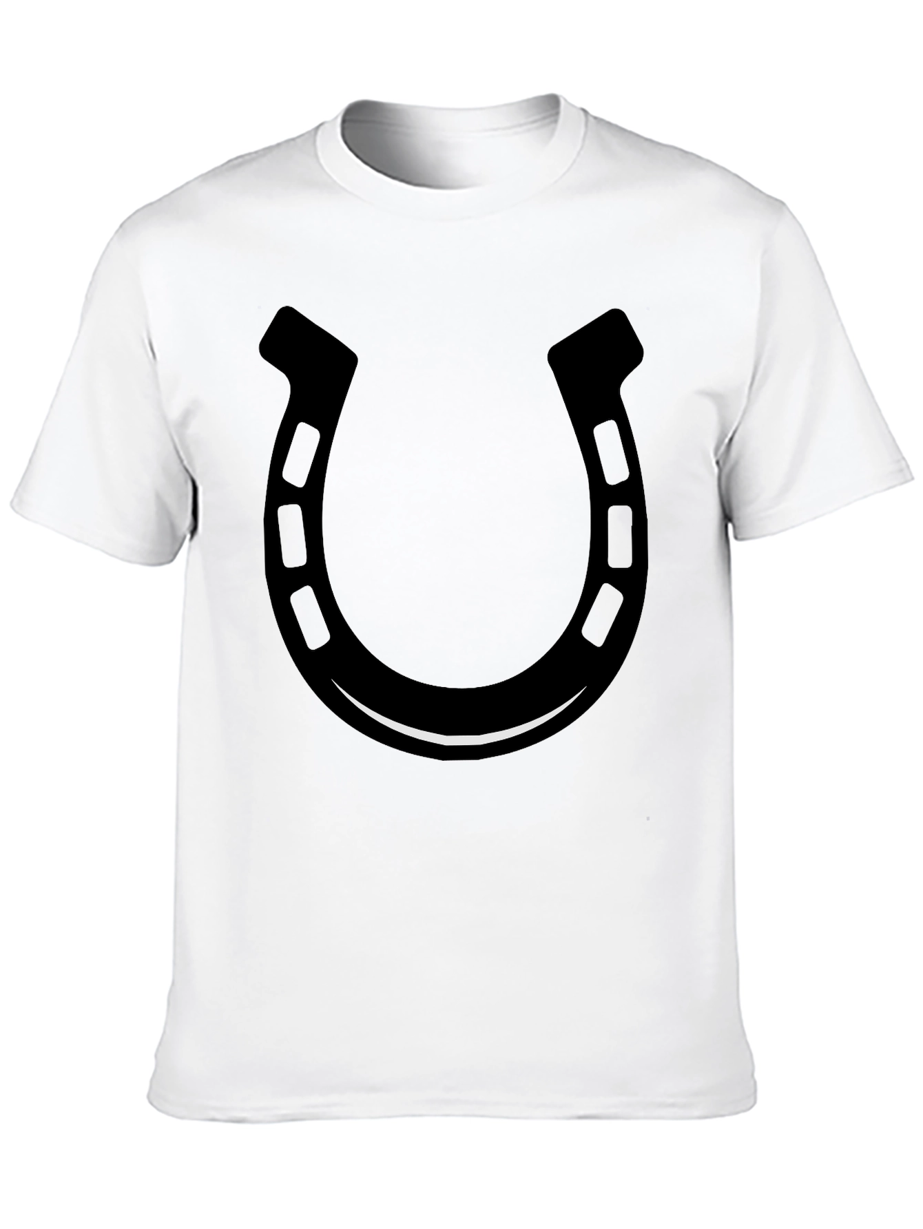 Lucky Horseshoe Graphic Tee - Black Cotton T-Shirt