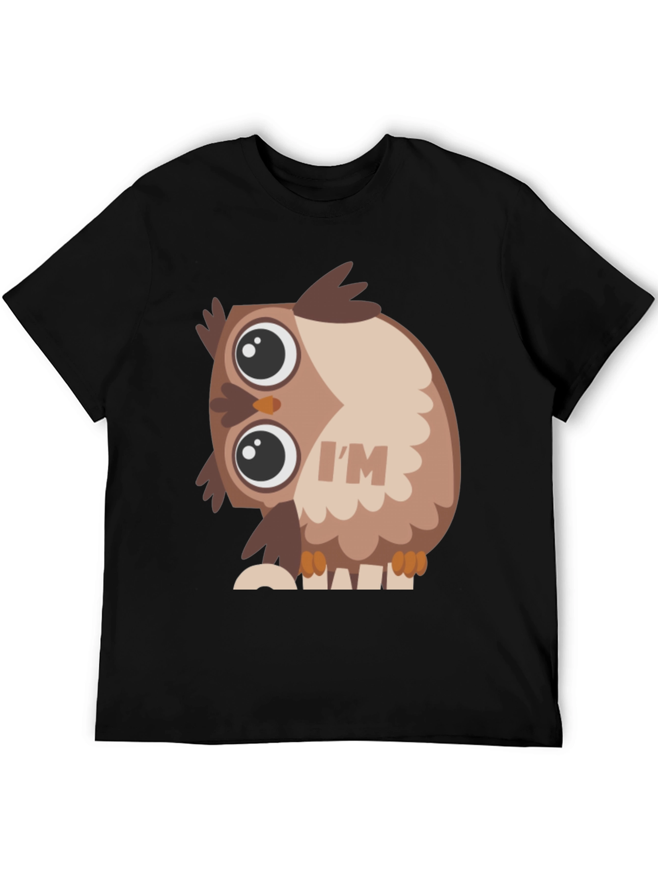 Owl Graphic Black T-Shirt - Unique Design