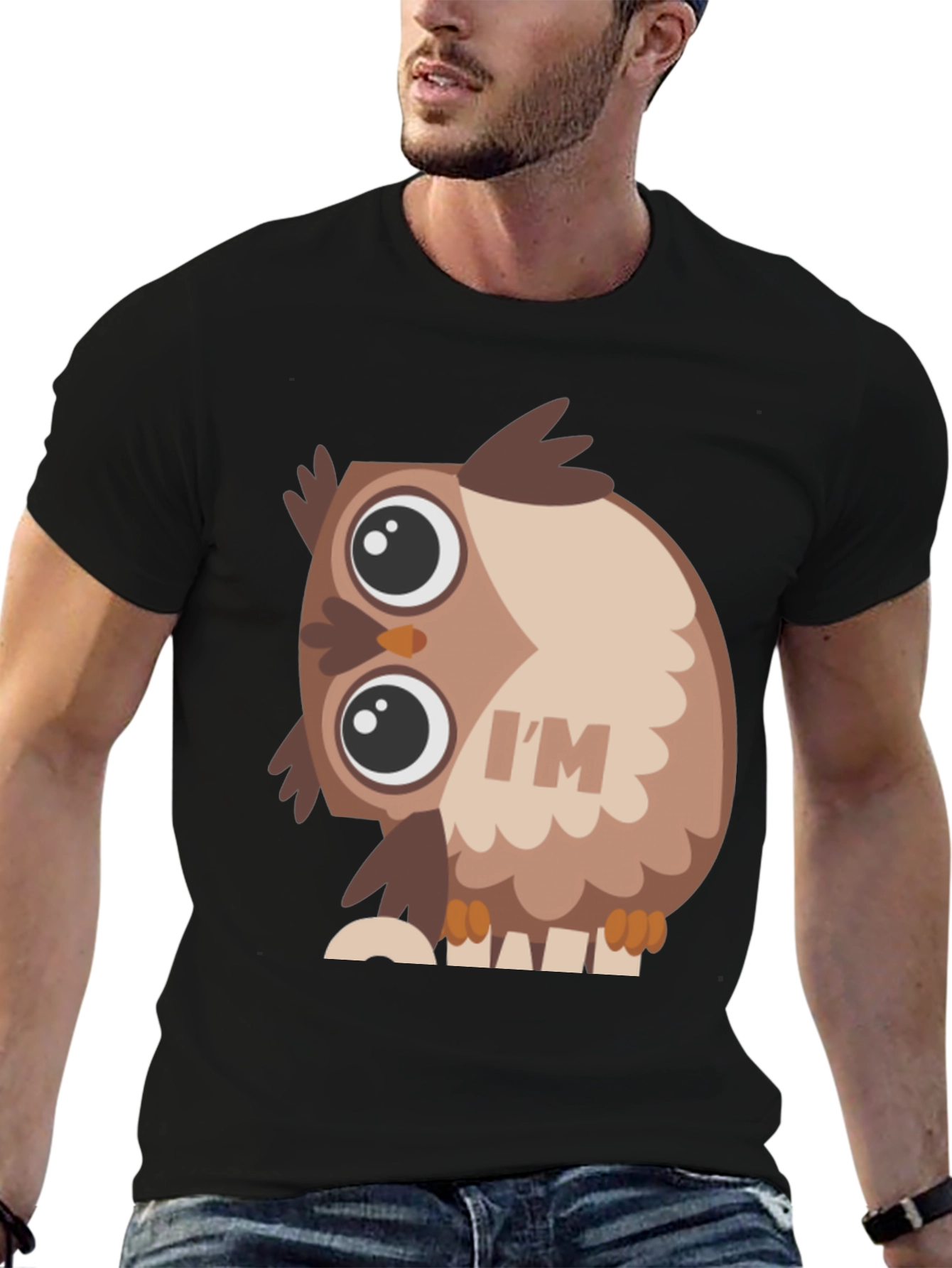 Owl Graphic Black T-Shirt - Unique Design
