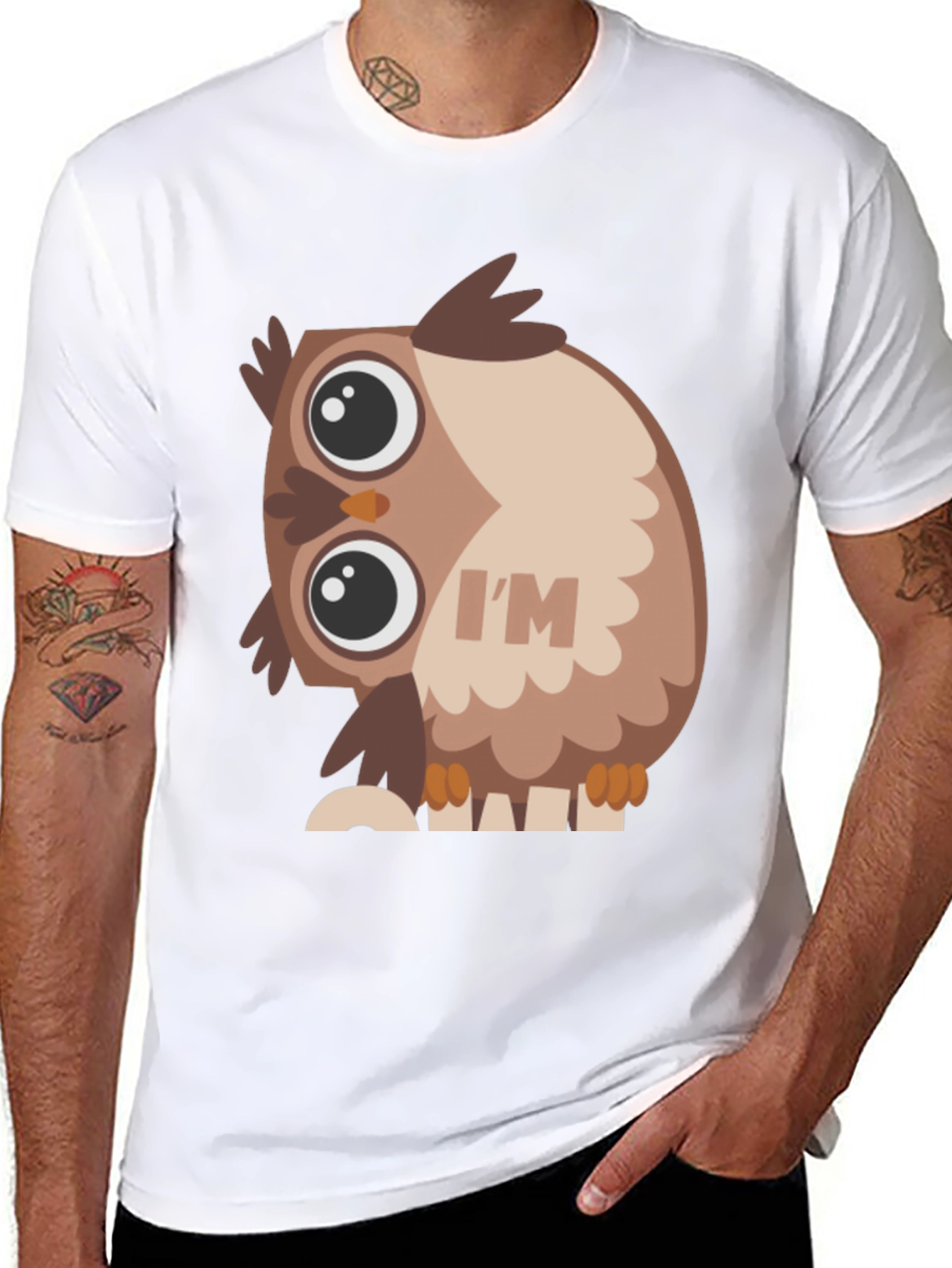 Owl Graphic Black T-Shirt - Unique Design