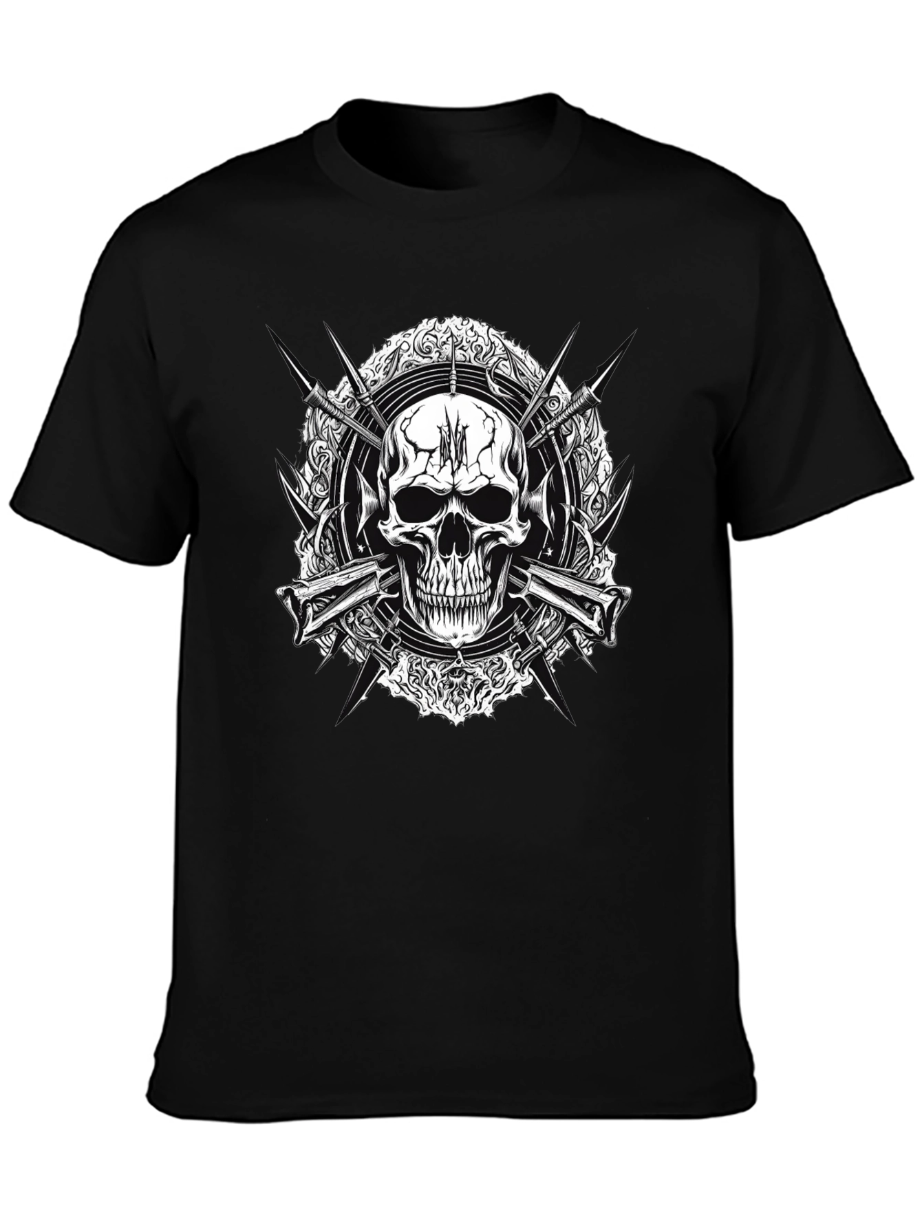 Skull & Swords Graphic T-Shirt - Edgy Design