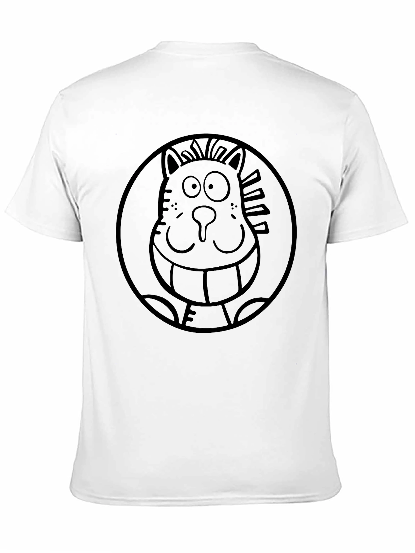 Cartoon Cat Tee - Quirky Graphic Print Shirt