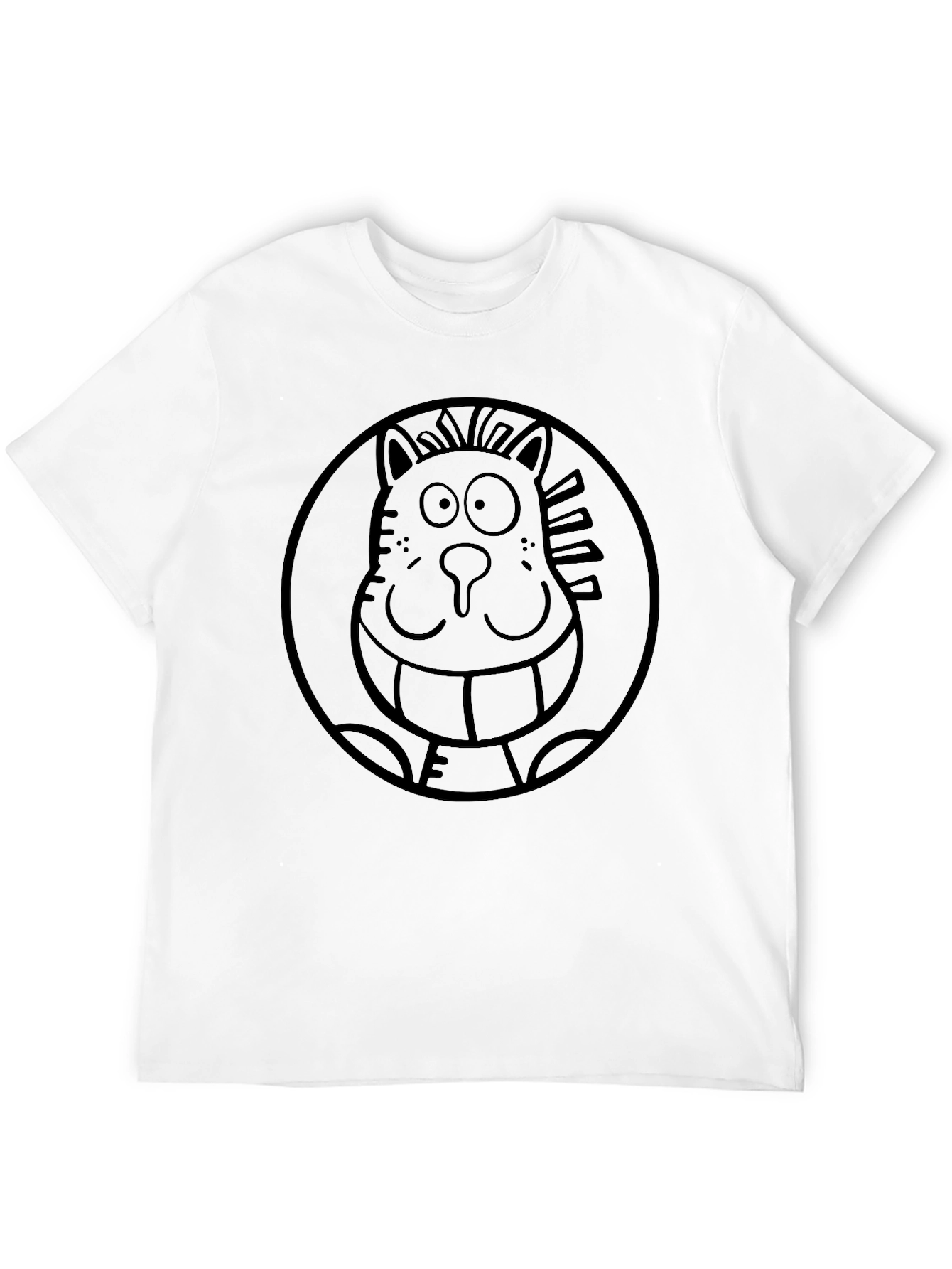 Cartoon Cat Tee - Quirky Graphic Print Shirt