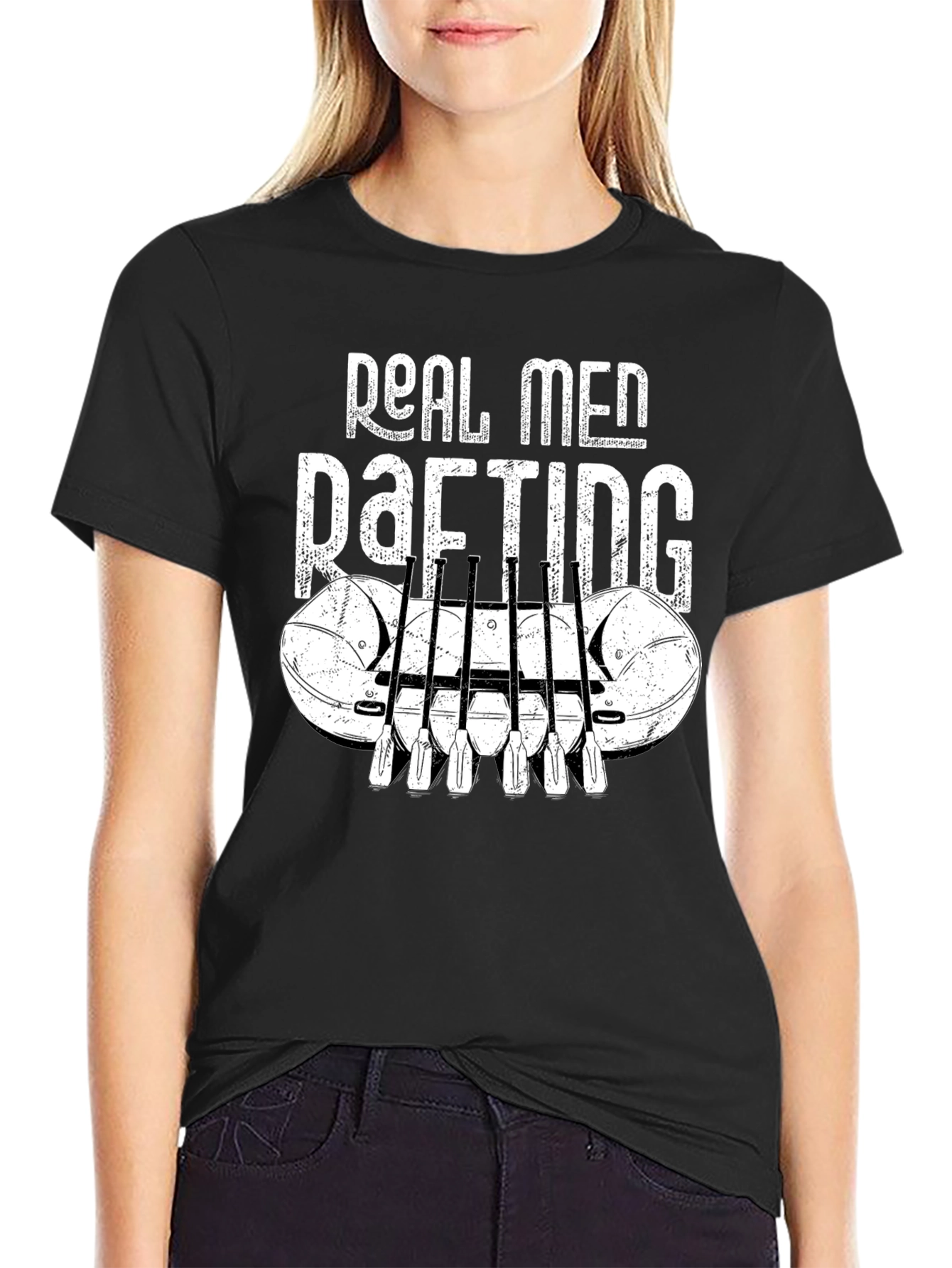 Real Men Rafting Graphic T-Shirt