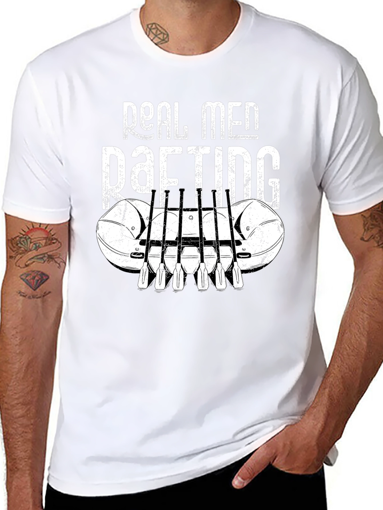 Real Men Rafting Graphic T-Shirt