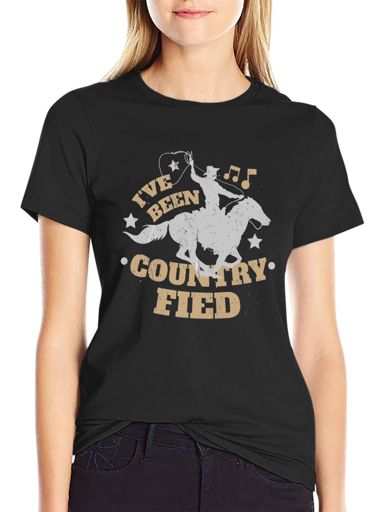 Countryfied T-Shirt - Cowboy on Horse Design