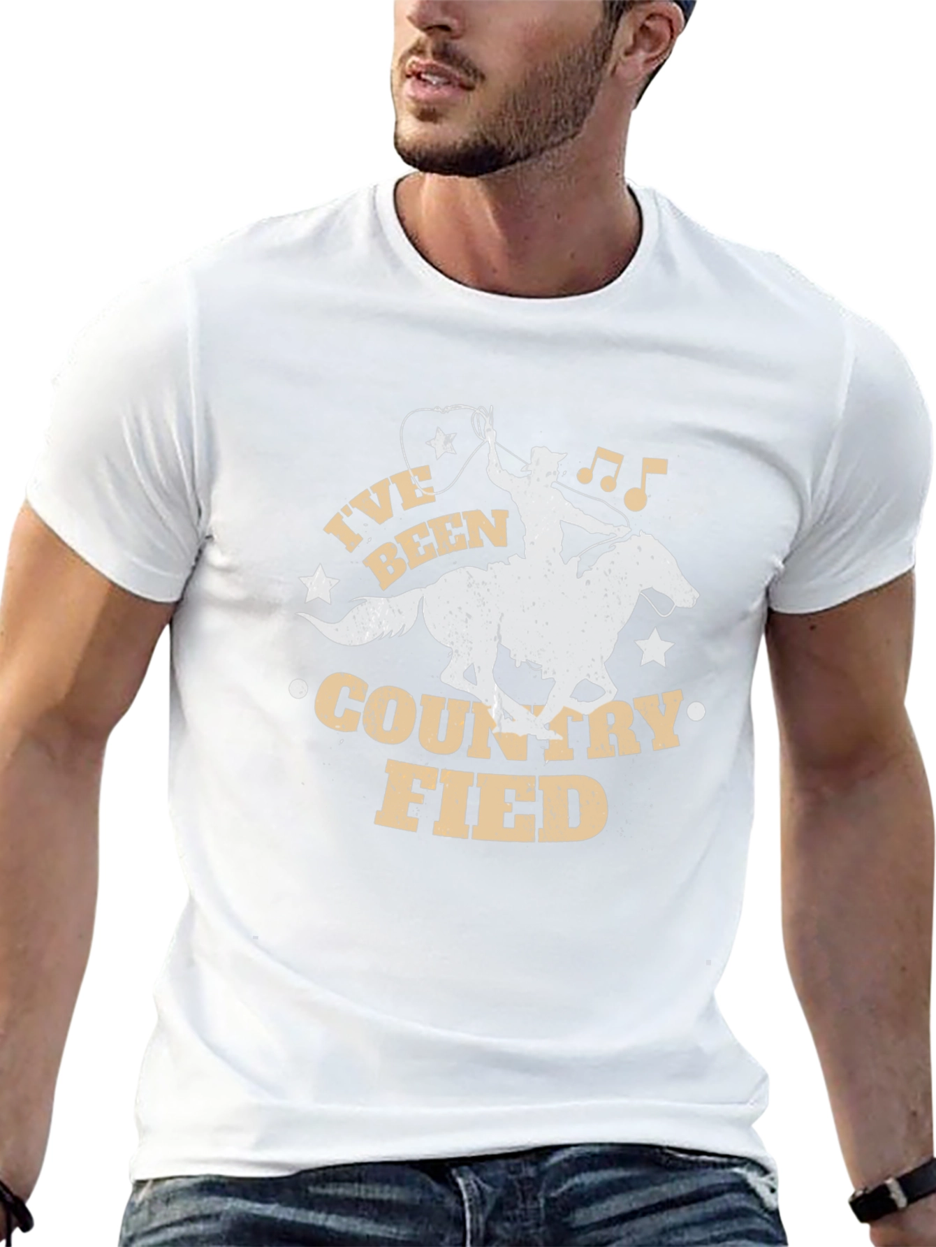 Countryfied T-Shirt - Cowboy on Horse Design