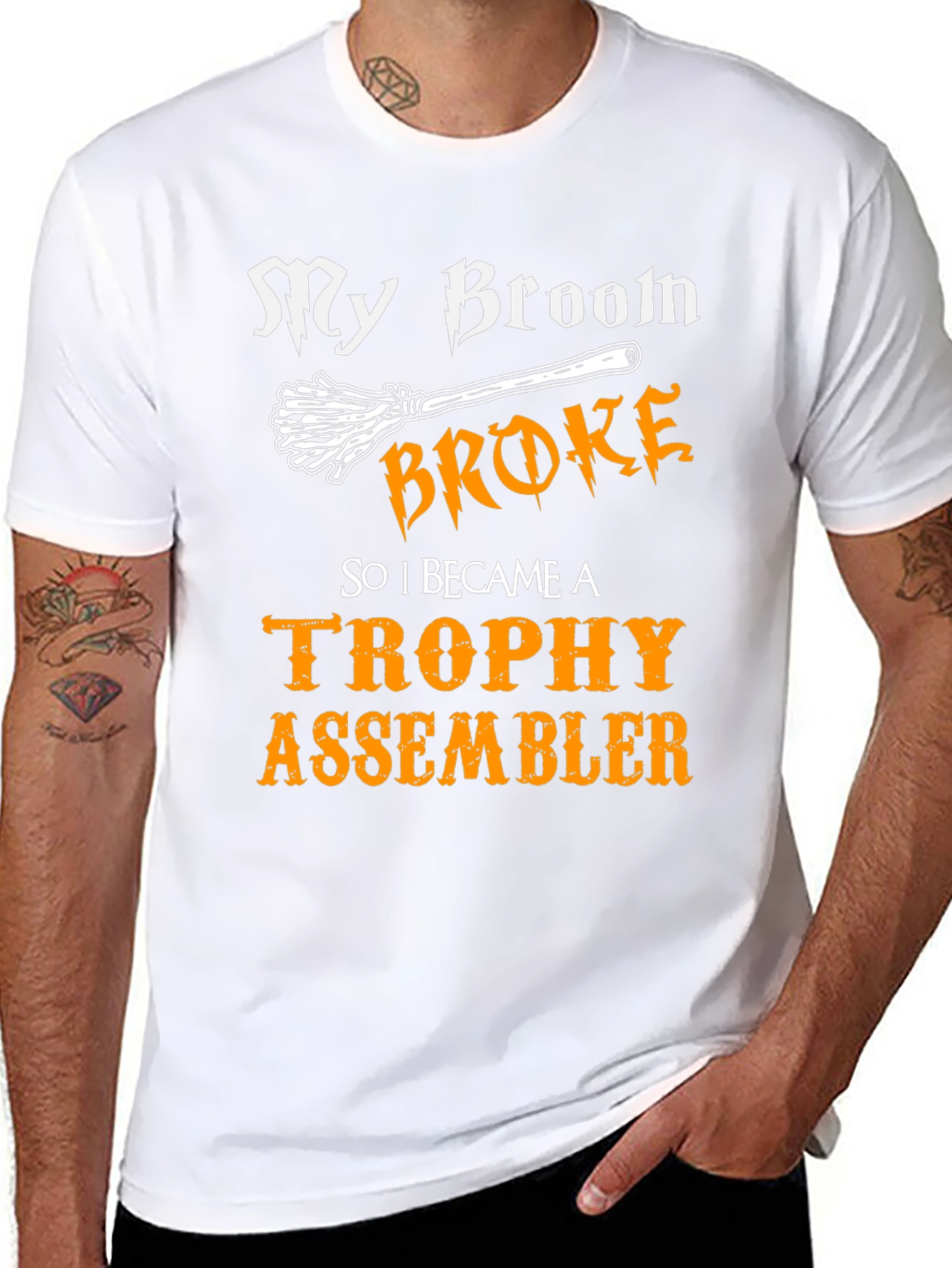My Broom Broke Trophy Assembler Graphic Tee