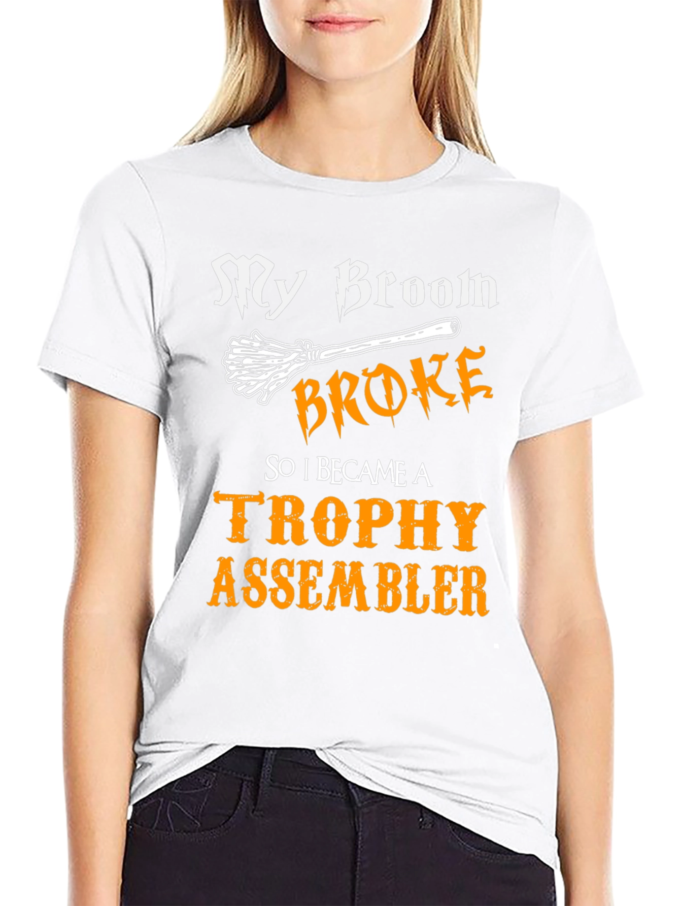 My Broom Broke Trophy Assembler Graphic Tee