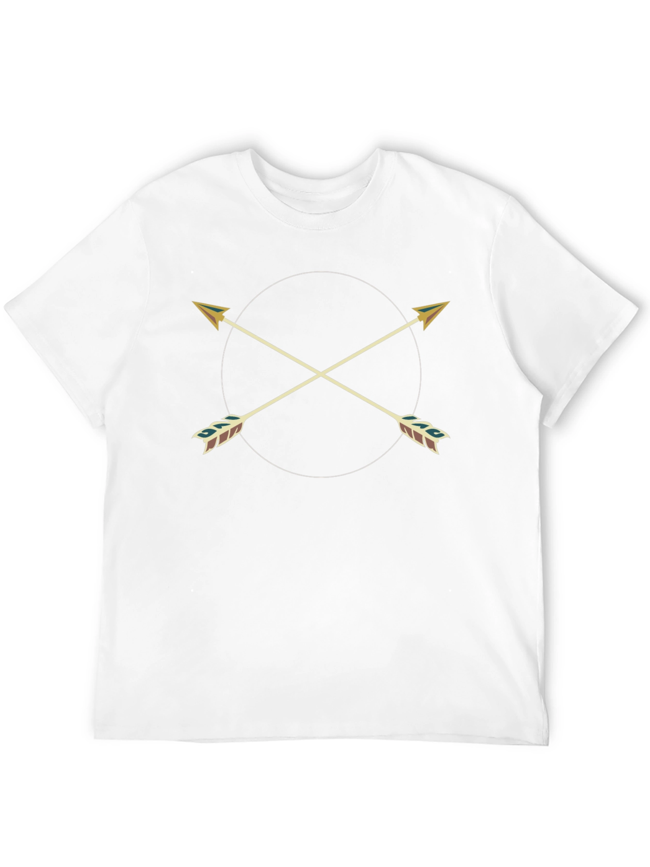 Graphic Tee: Arrow Circle Design - Casual Black T-Shirt