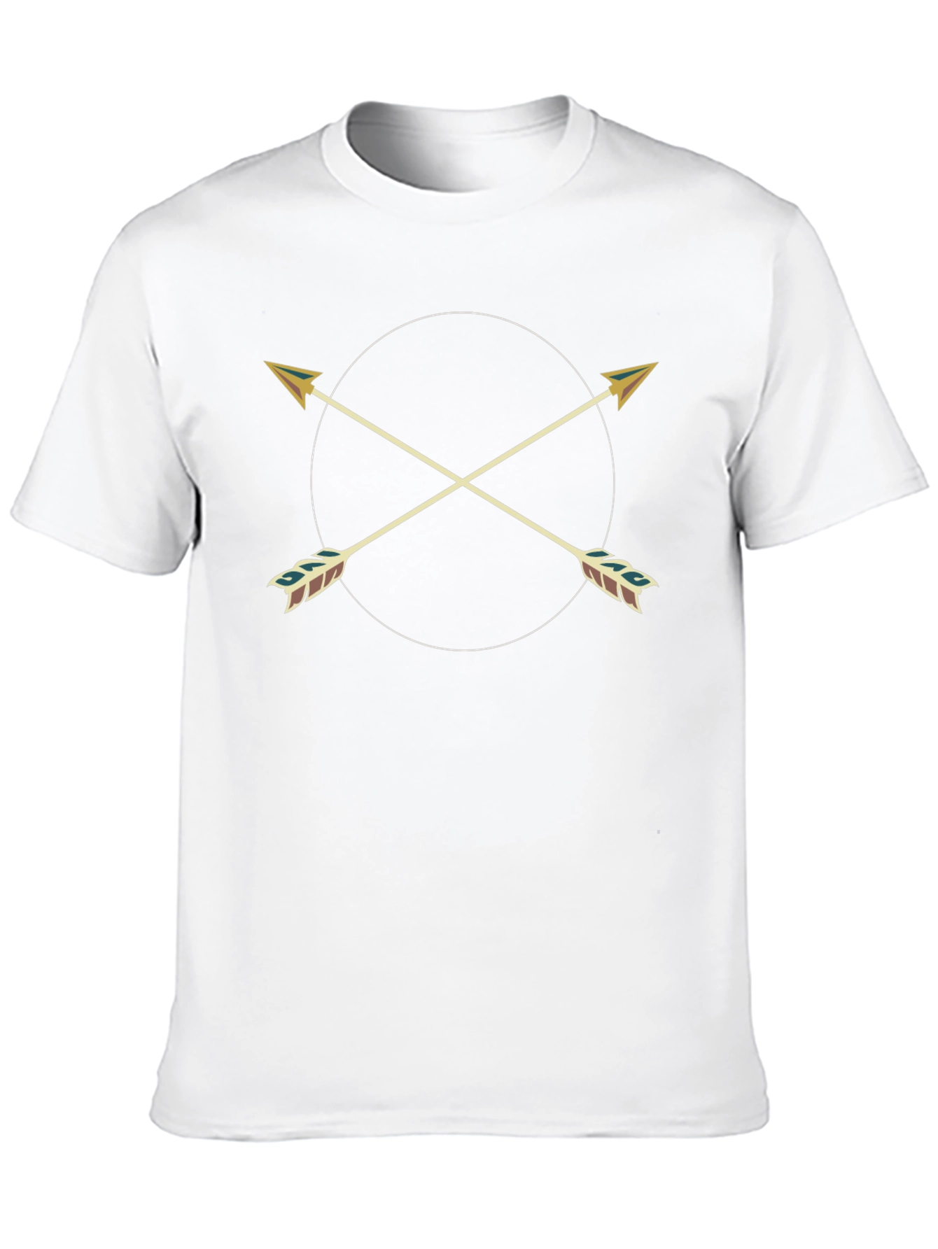 Graphic Tee: Arrow Circle Design - Casual Black T-Shirt