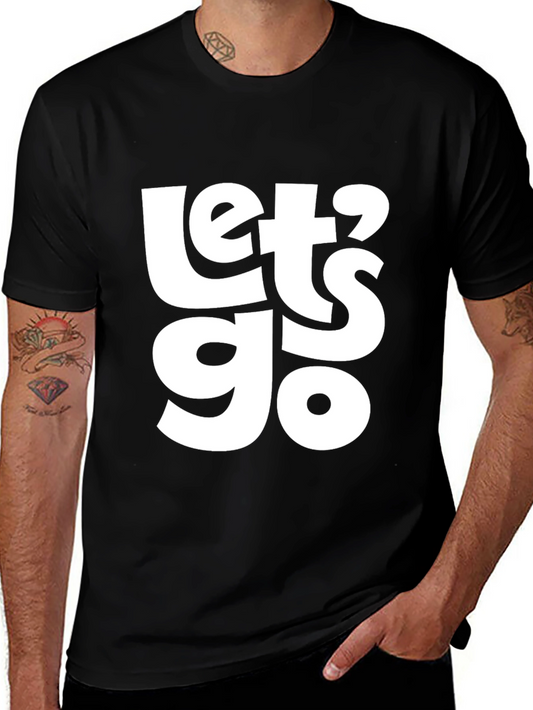 Lets Go Graphic T-Shirt - Casual Black Tee