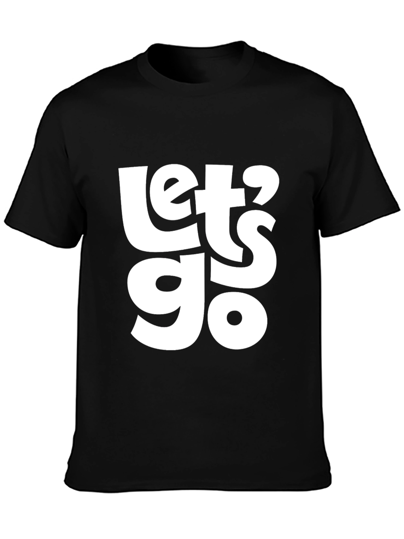 Lets Go Graphic T-Shirt - Casual Black Tee
