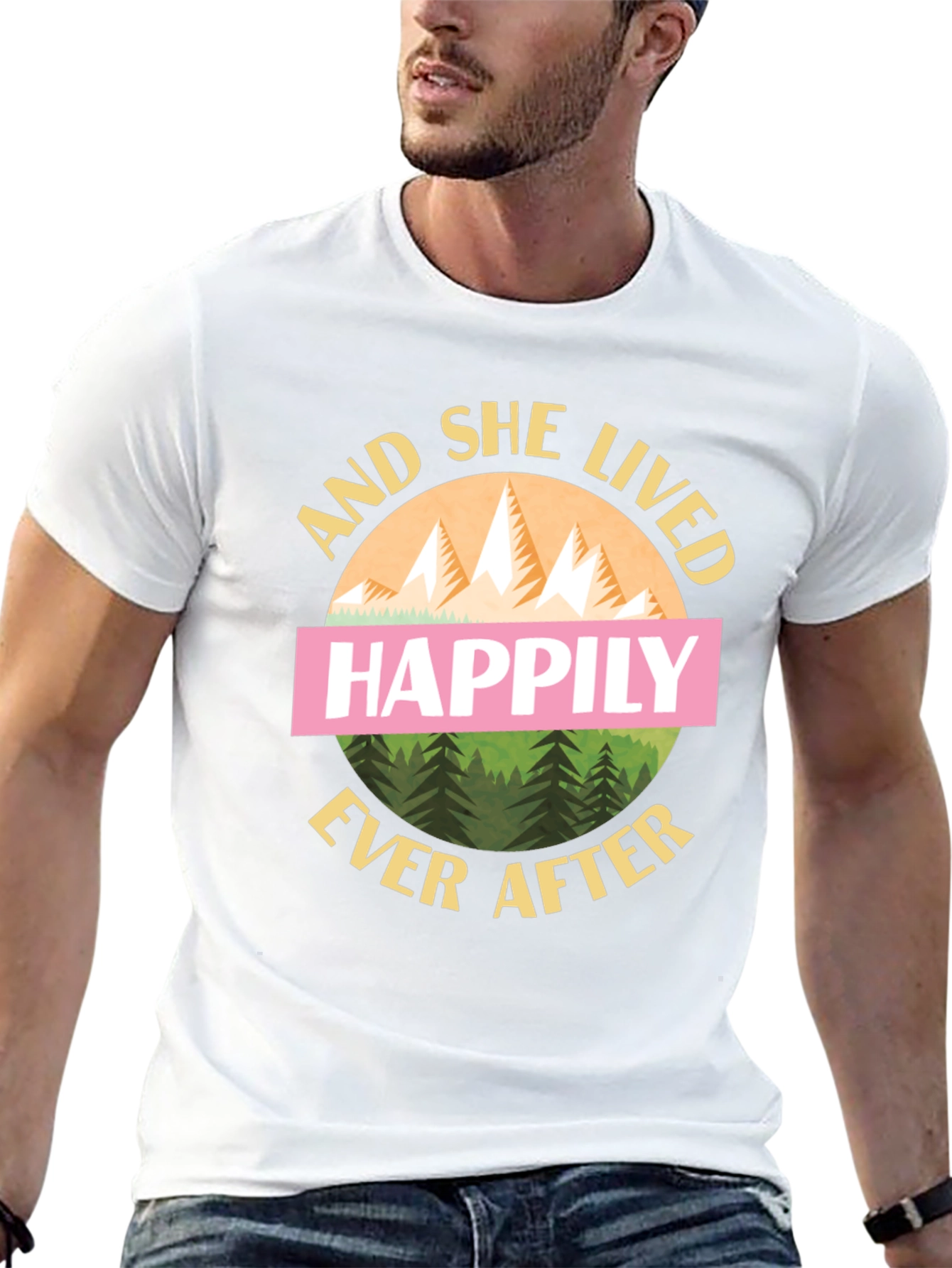 Happily Ever After Graphic Tee - Mountain Design T-Shirt