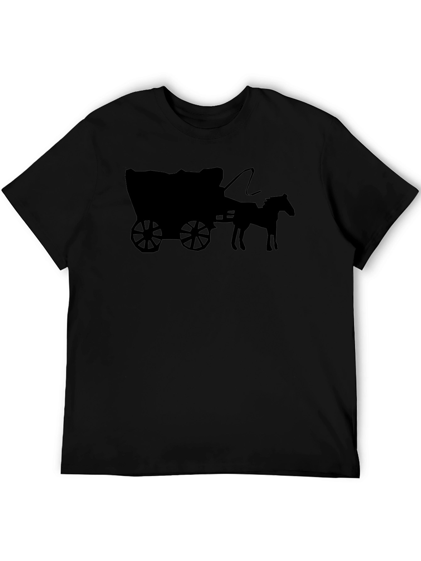 Wagon Wheel Graphic Tee - Black Cotton Blend T-Shirt
