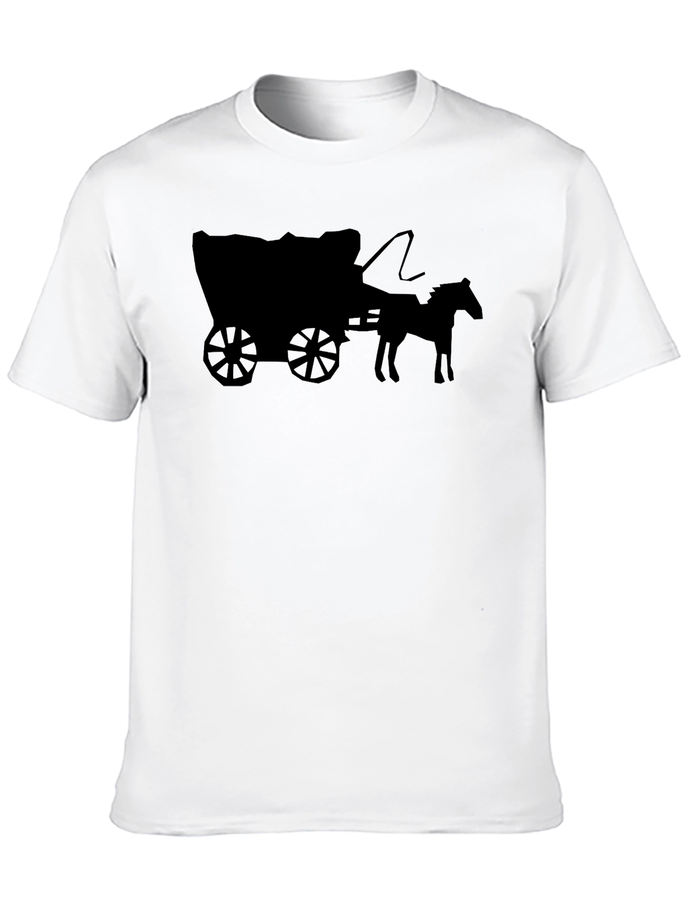 Wagon Wheel Graphic Tee - Black Cotton Blend T-Shirt