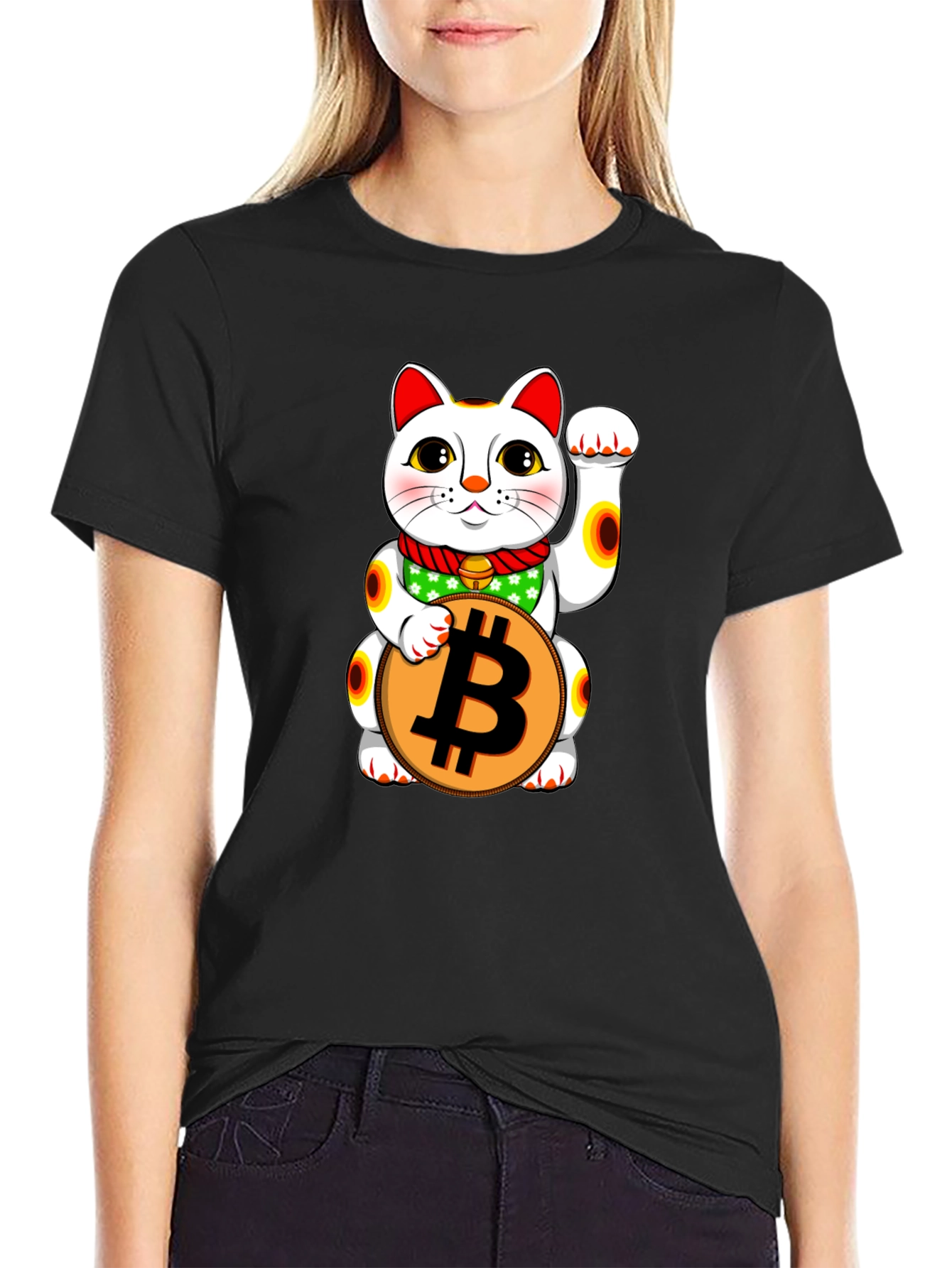 Lucky Bitcoin Cat T-Shirt - Crypto Tee