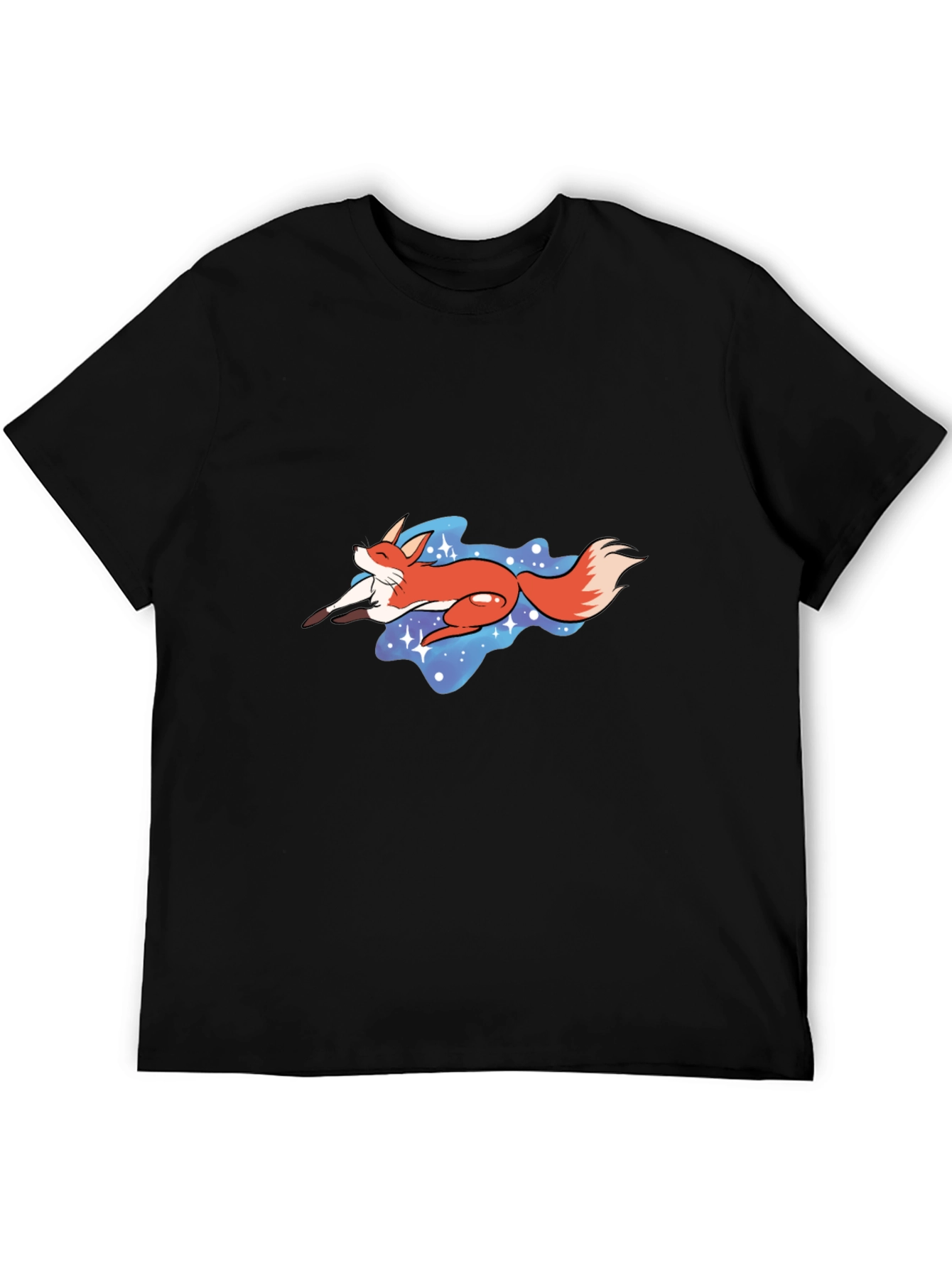 Fox in Space Graphic Tee - Unisex Black T-Shirt