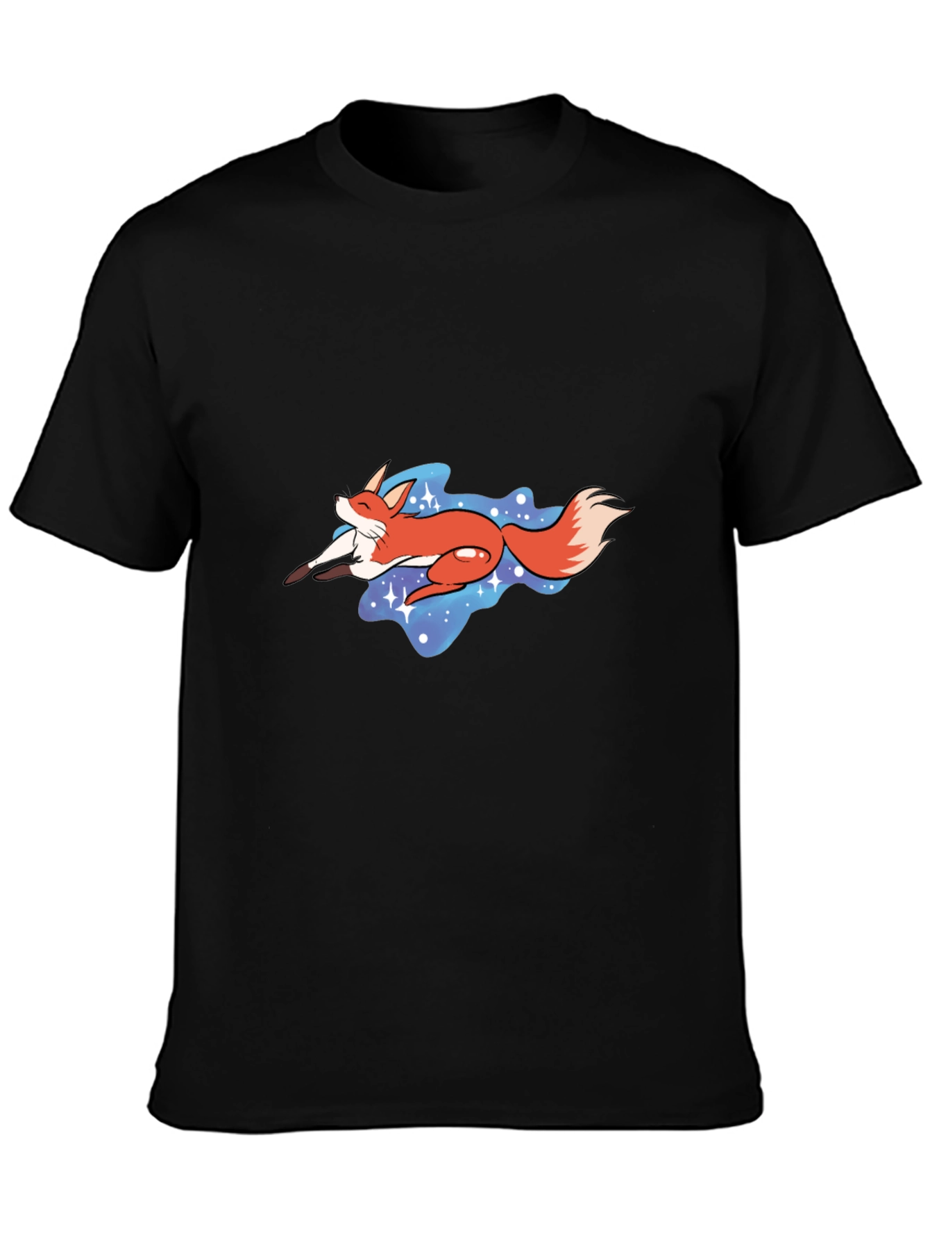 Fox in Space Graphic Tee - Unisex Black T-Shirt