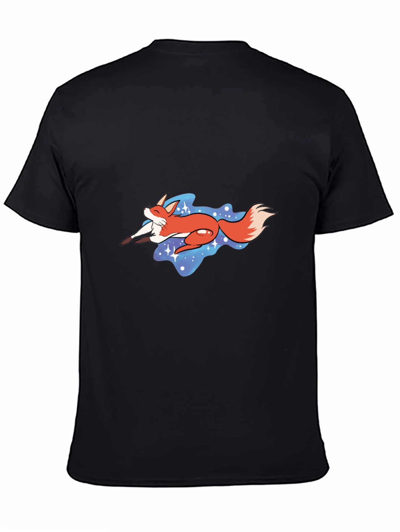 Fox in Space Graphic Tee - Unisex Black T-Shirt