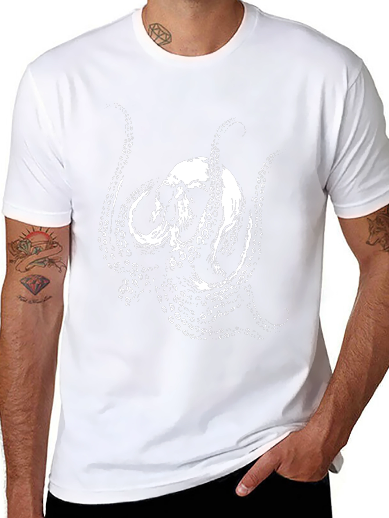 Skull Octopus Graphic Tee - Mens Black T-Shirt