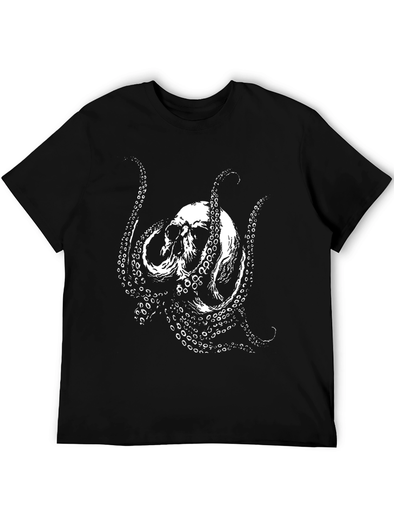 Skull Octopus Graphic Tee - Mens Black T-Shirt