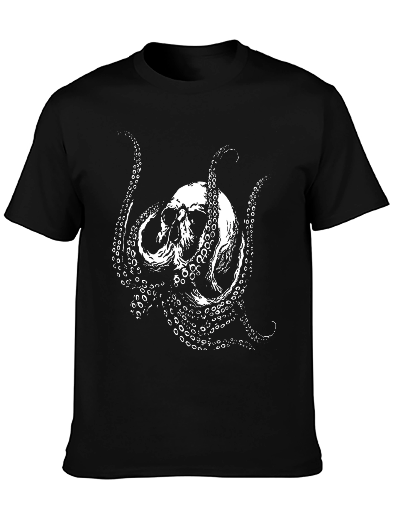 Skull Octopus Graphic Tee - Mens Black T-Shirt