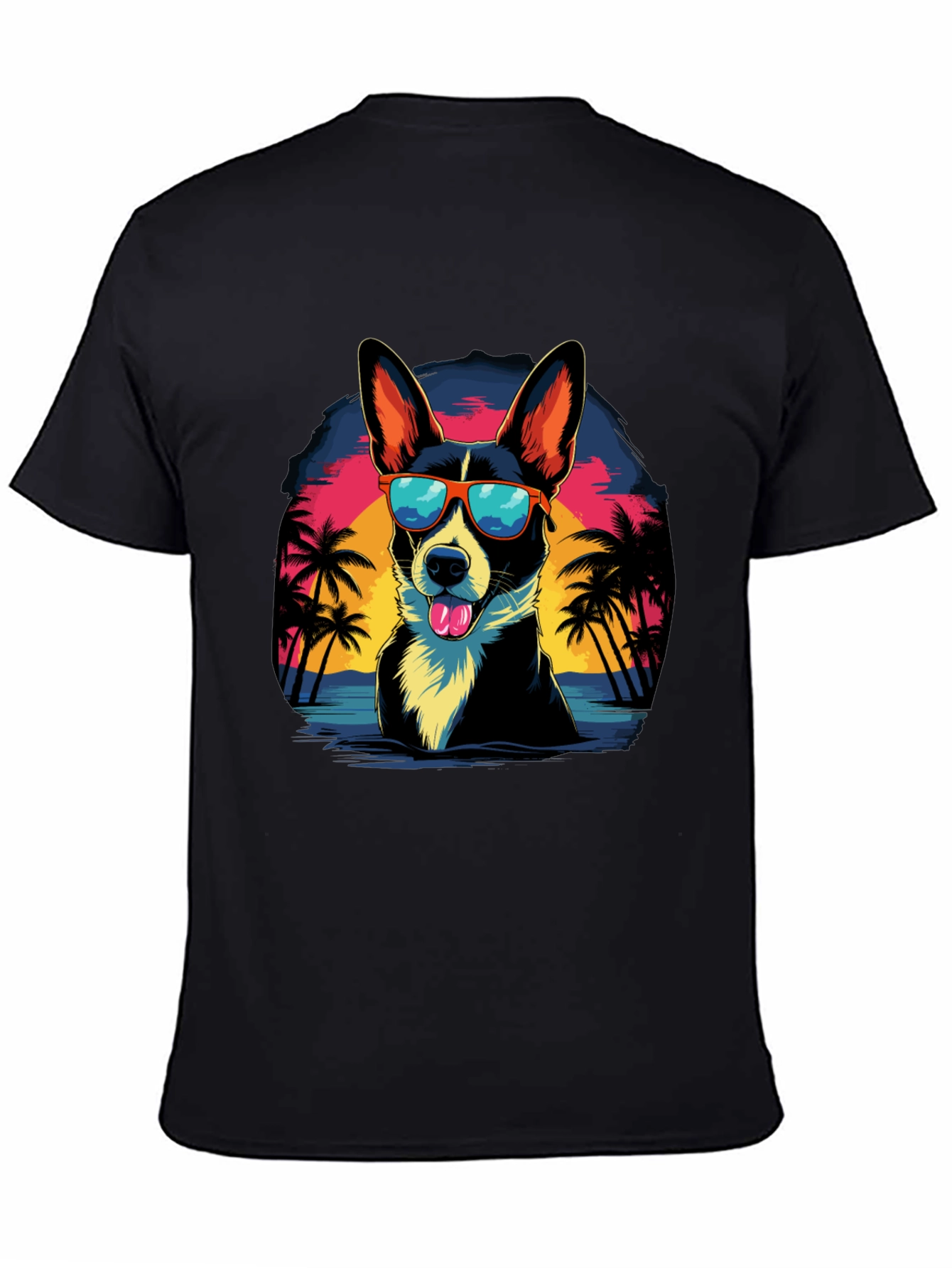 Dog in Sunglasses Graphic T-Shirt