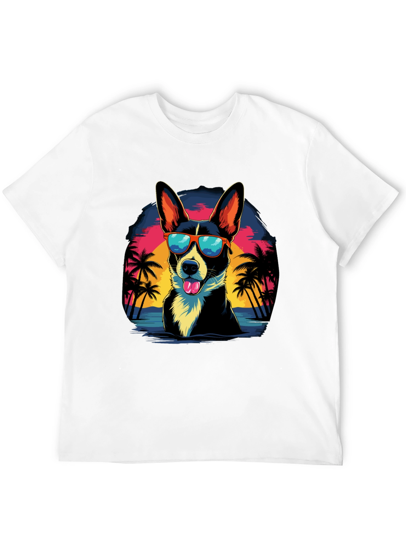 Dog in Sunglasses Graphic T-Shirt