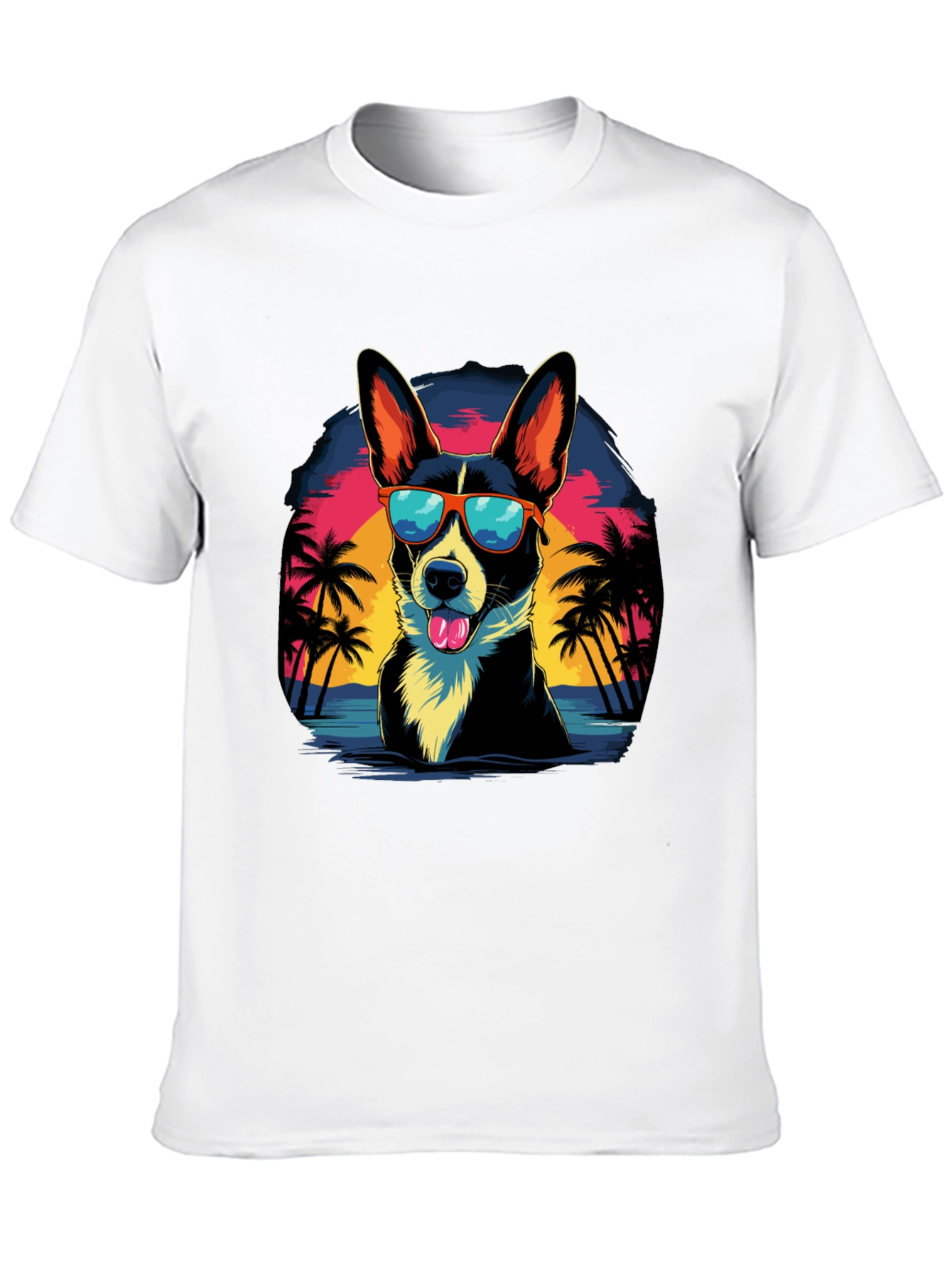 Dog in Sunglasses Graphic T-Shirt