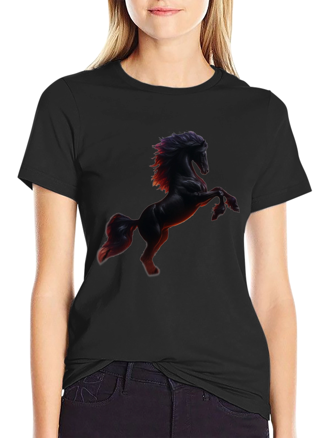 Horse Graphic Black T-Shirt