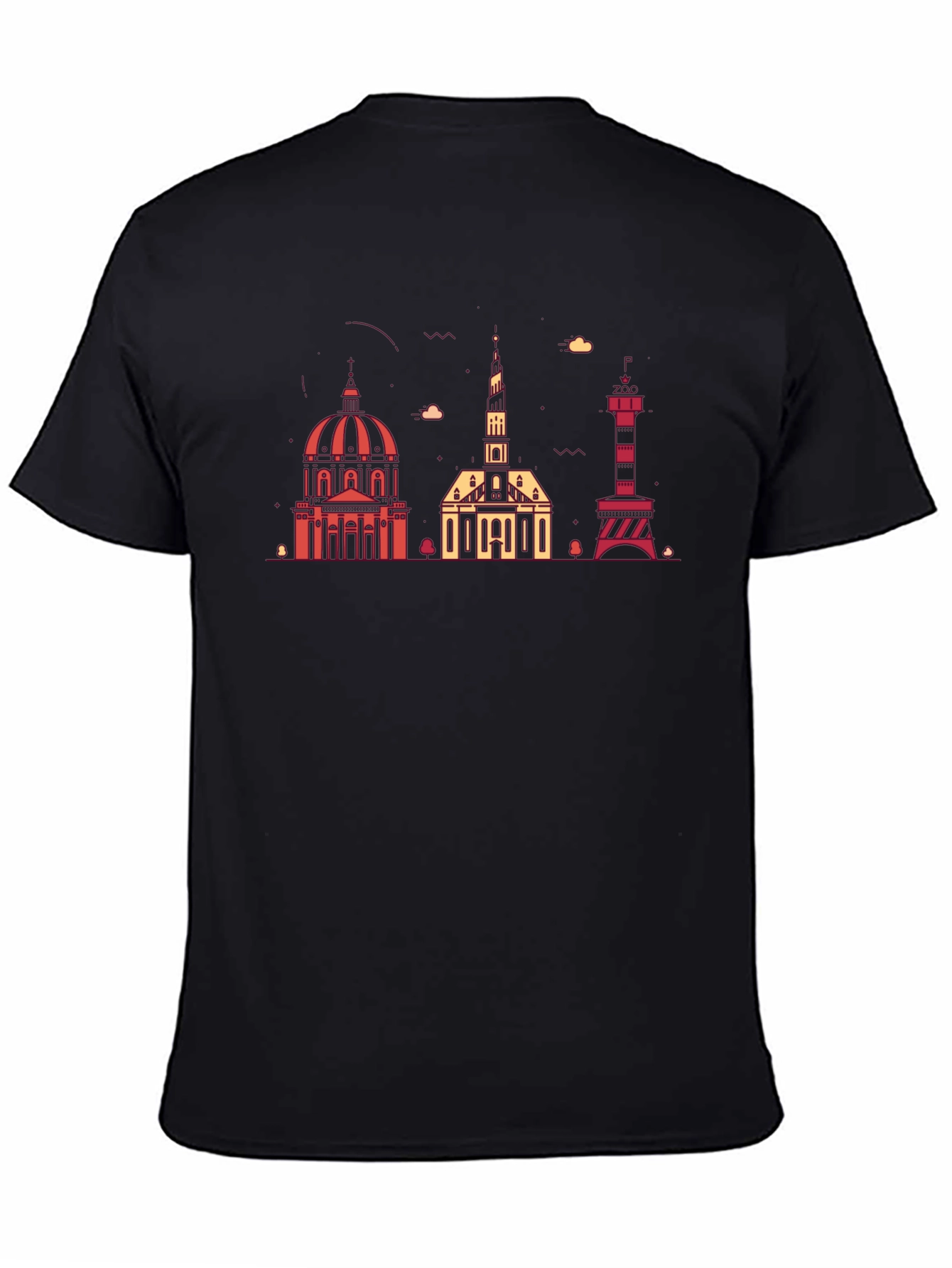 Copenhagen Skyline Graphic Tee - Denmark Souvenir T-Shirt