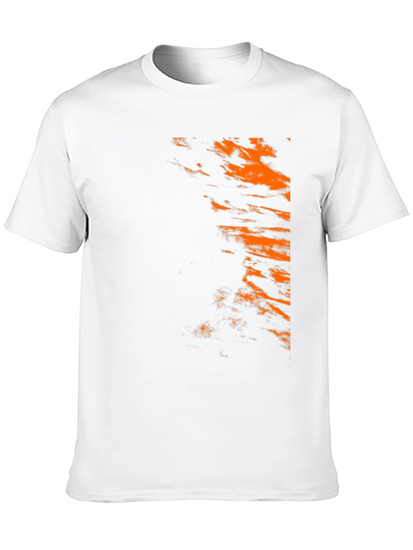 Trendy Black Tee with Abstract Orange Design