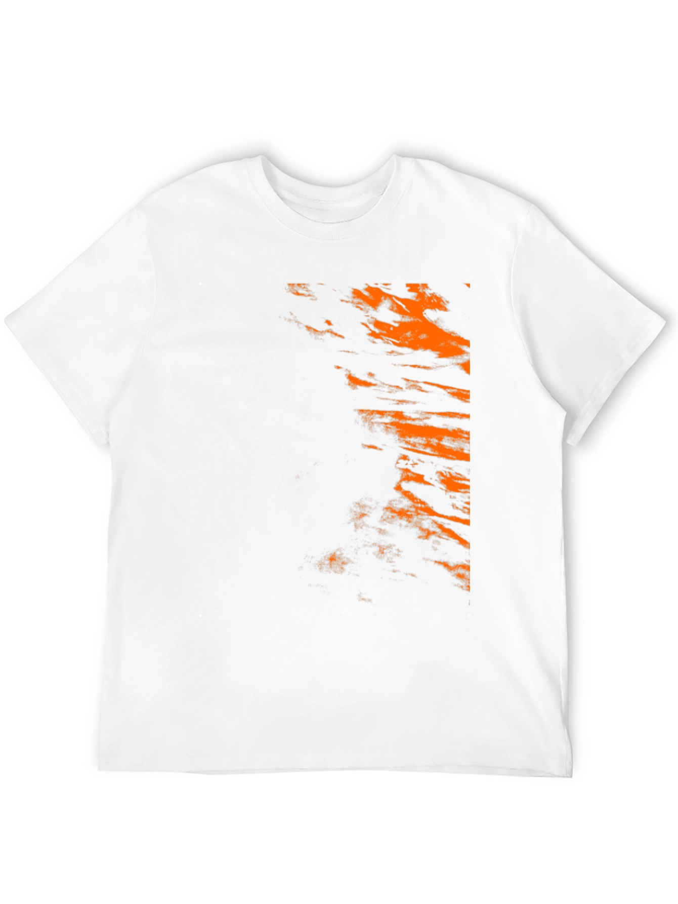 Trendy Black Tee with Abstract Orange Design