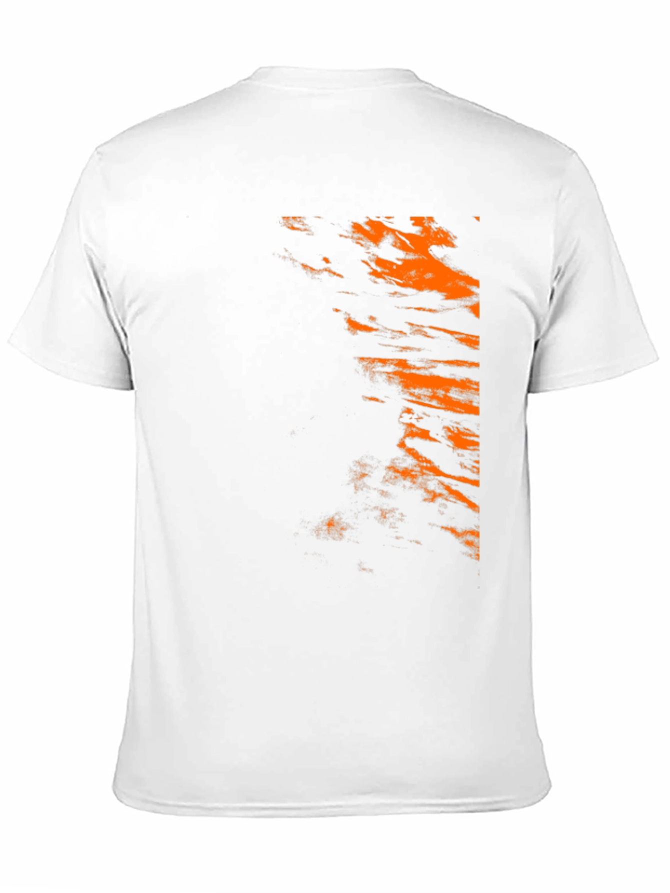 Trendy Black Tee with Abstract Orange Design