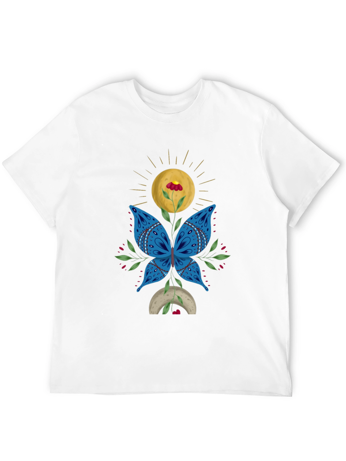 Butterfly Flower Graphic Tee - Modern Artistic Design