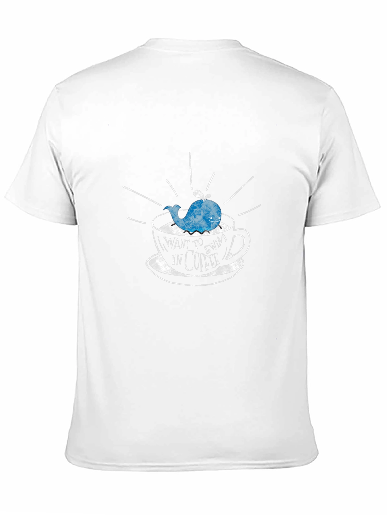 Whale in Coffee Cup T-Shirt - Quirky Graphic Tee